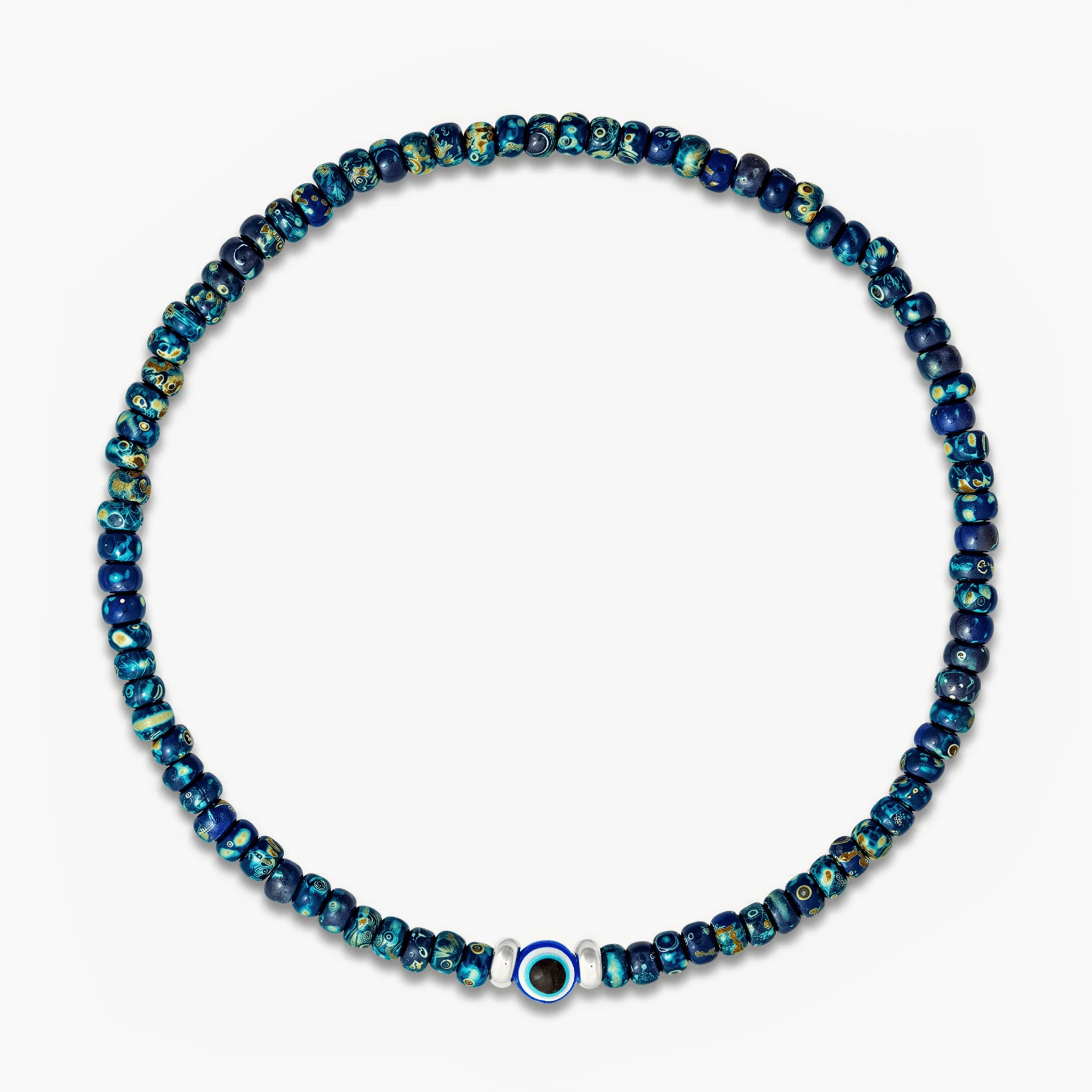 2mm Beads Dandy Bracelet (Dyed Blue/Evil Eye)