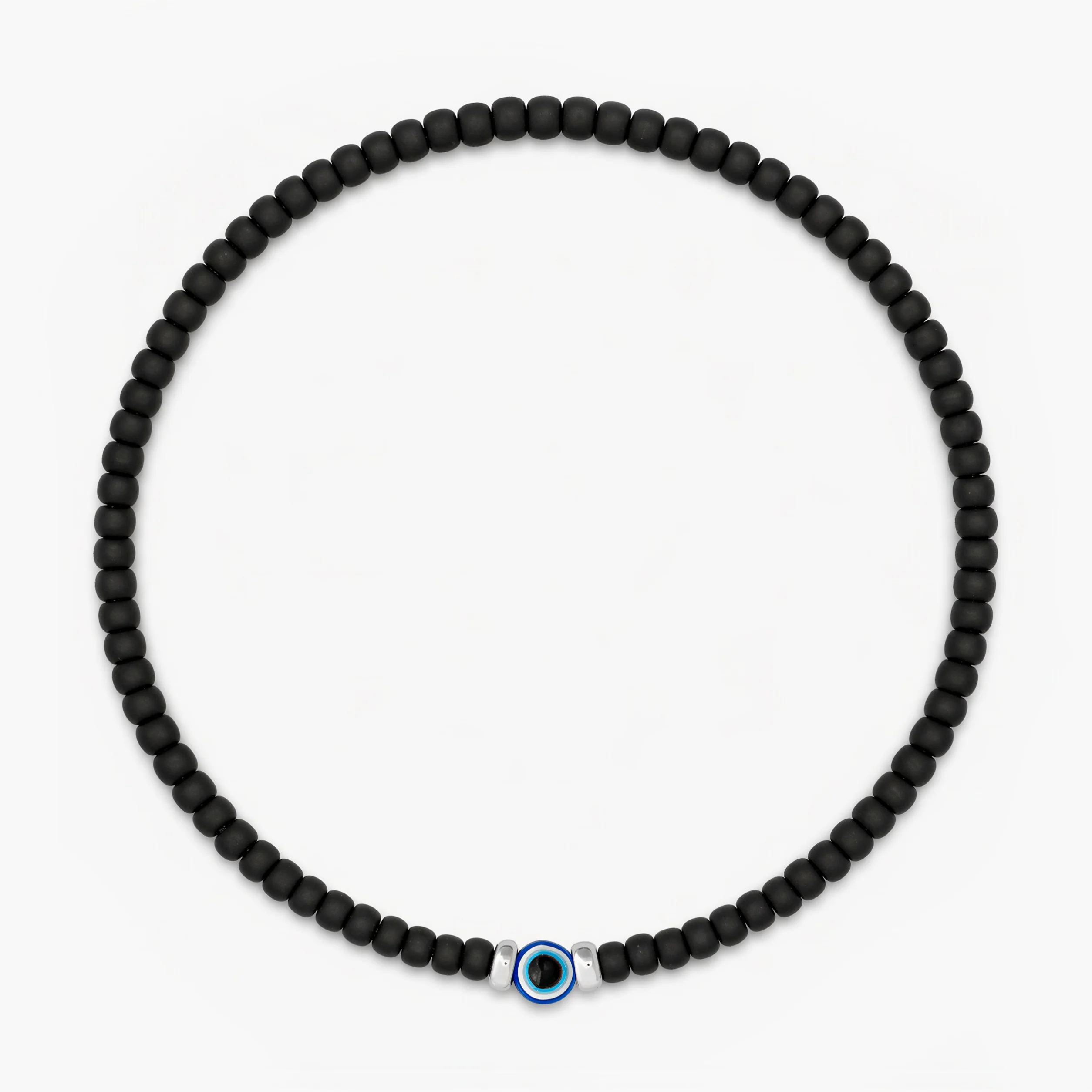 2mm Beads Dandy Bracelet (Matte Black/Evil Eye)