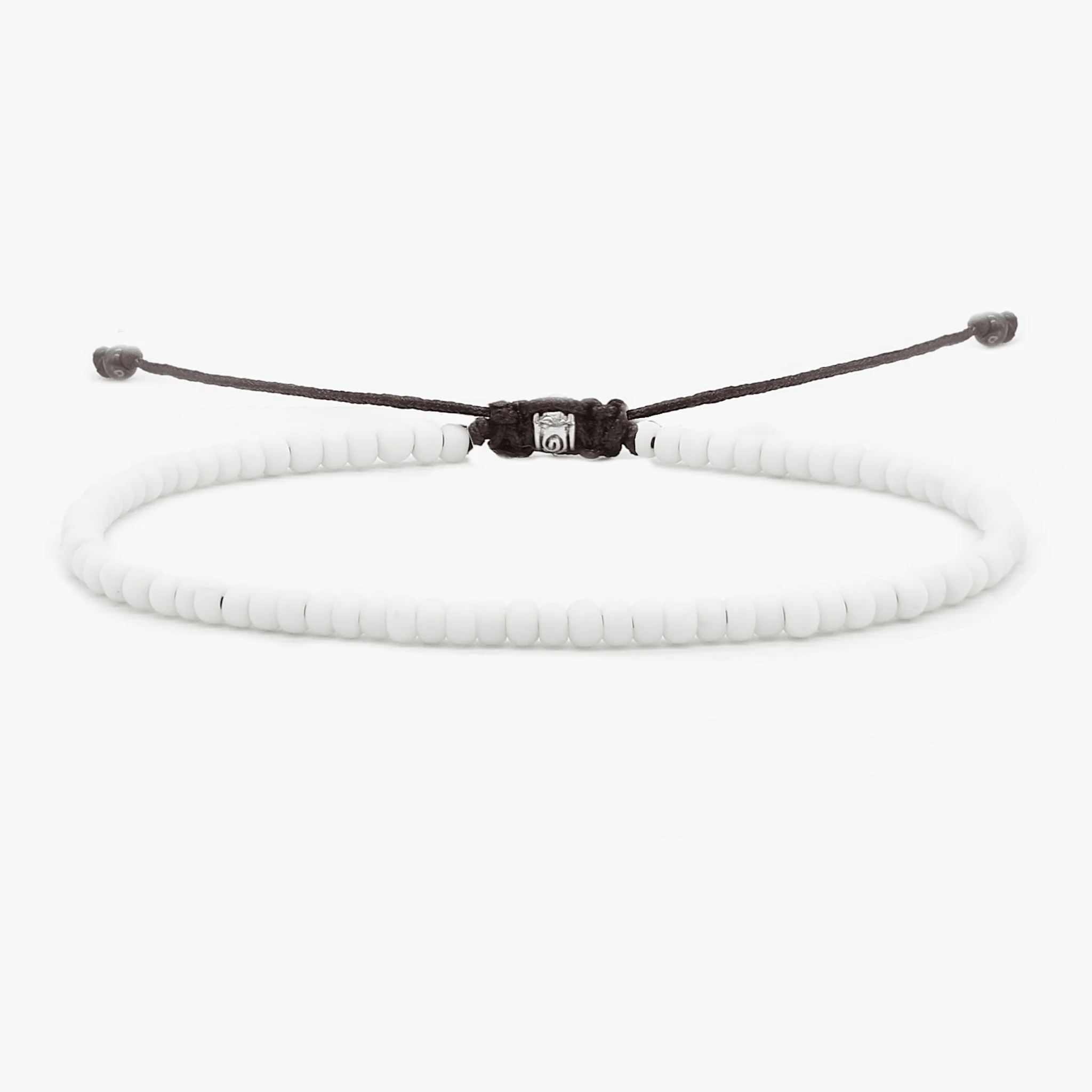 2mm Glass Beads Bracelet (White)