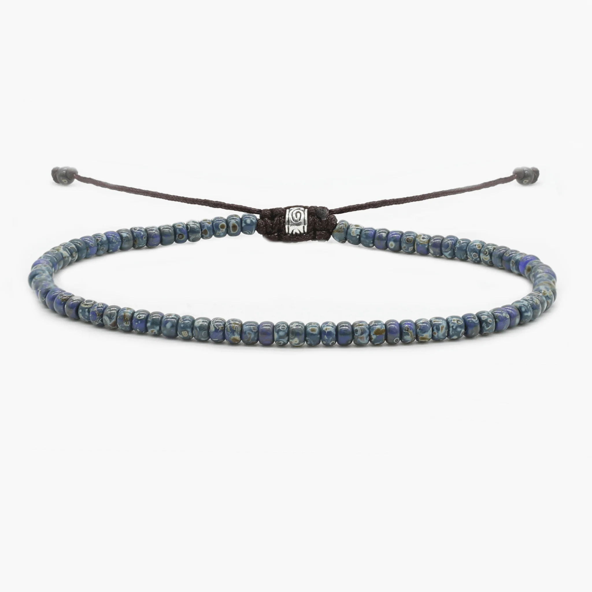 2mm Glass Beads Bracelet (Dyed blue)