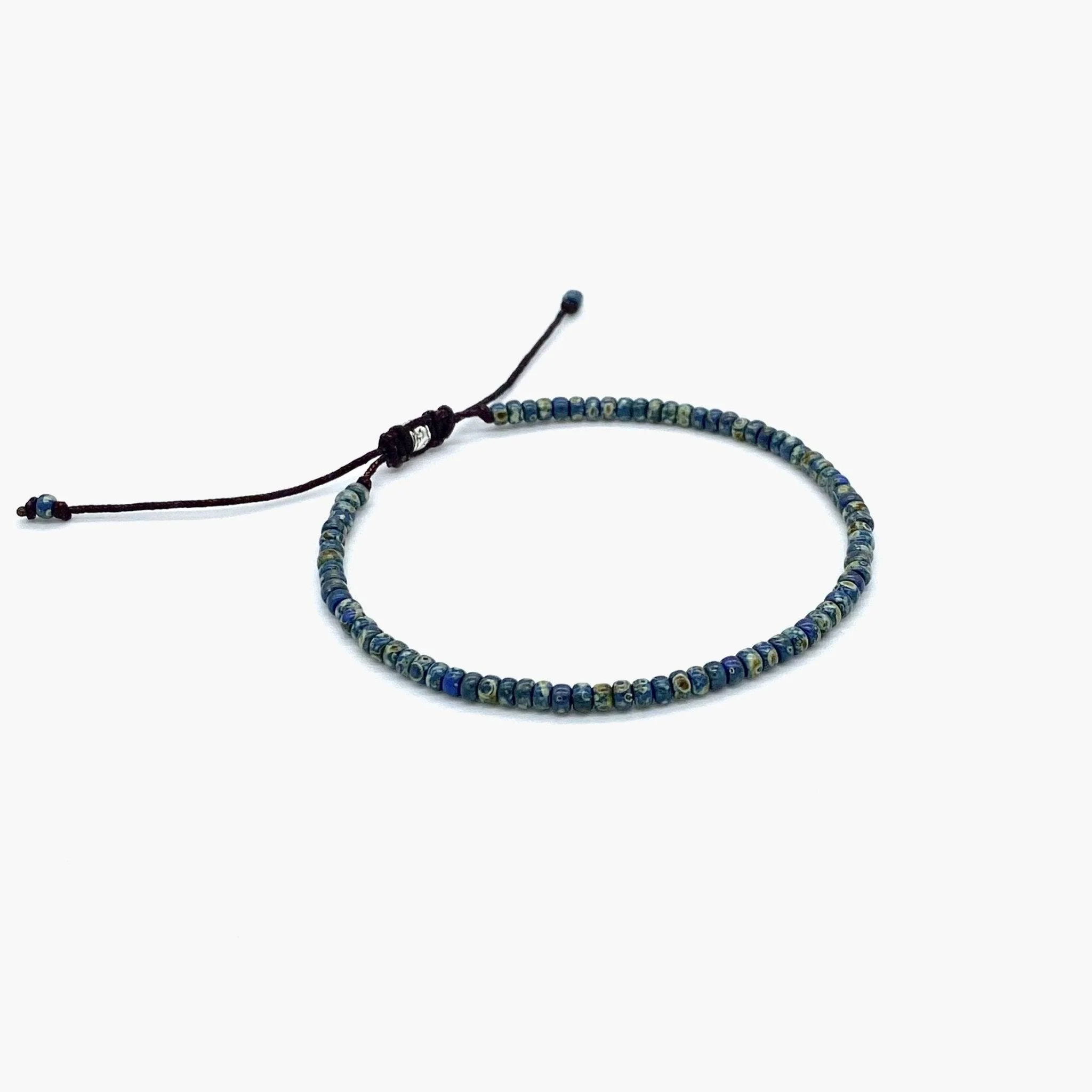 2mm Glass Beads Bracelet (Dyed blue) - Image 2