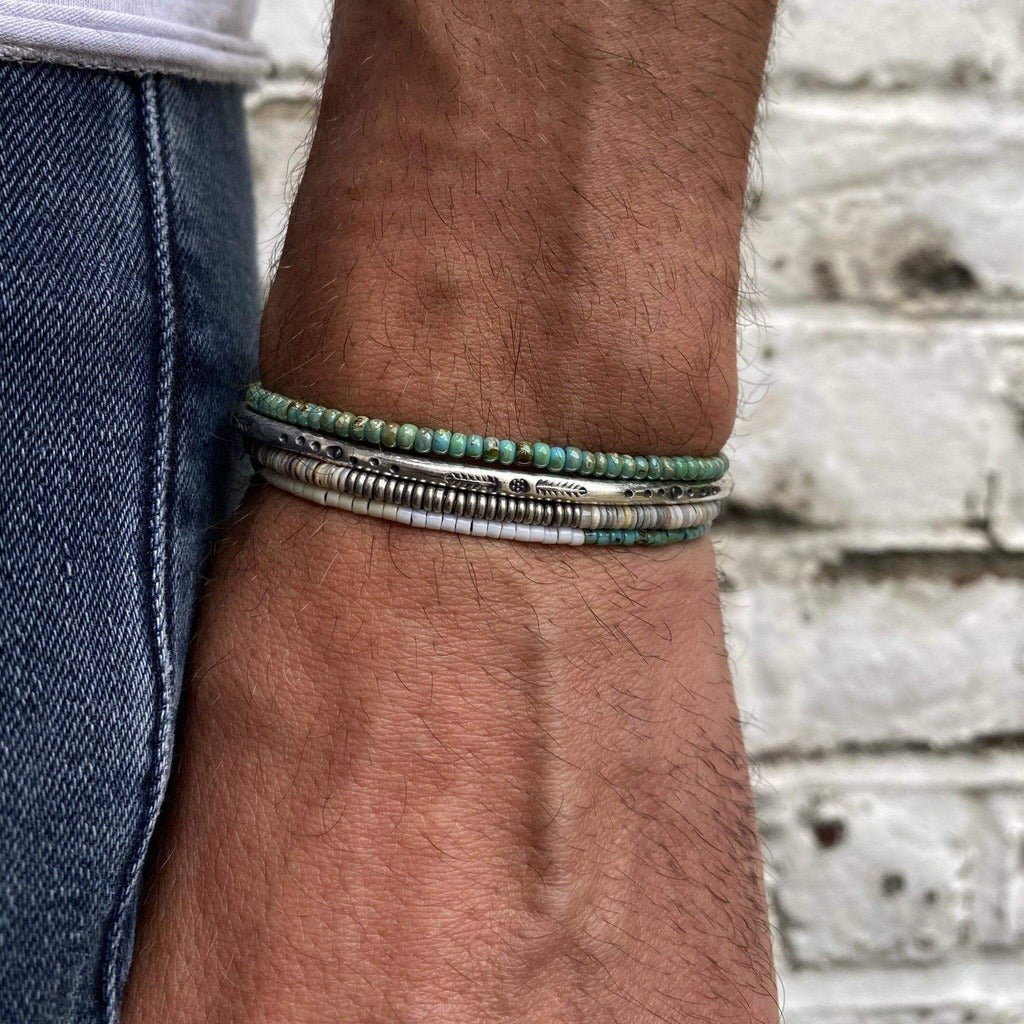 2mm Glass Beads Bracelet (Dyed Turquoise) - Image 4