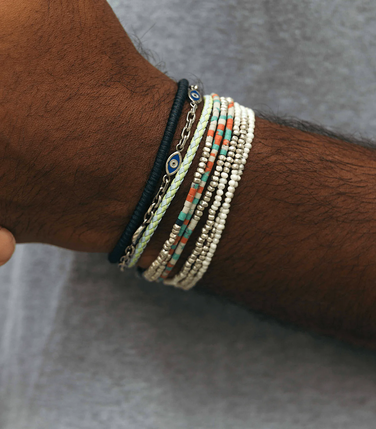 3 Laps Bracelet With Freshwater Pearls And Sterling Silver Beads - Image 6