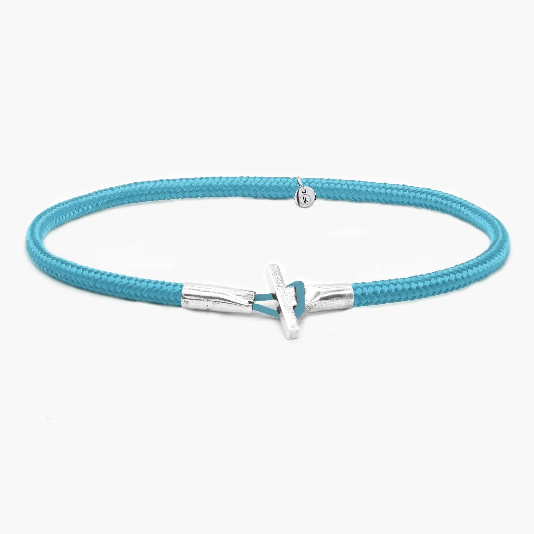 3m Sailing Cord Bracelet With Sterling Silver Toggle (Light Blue)