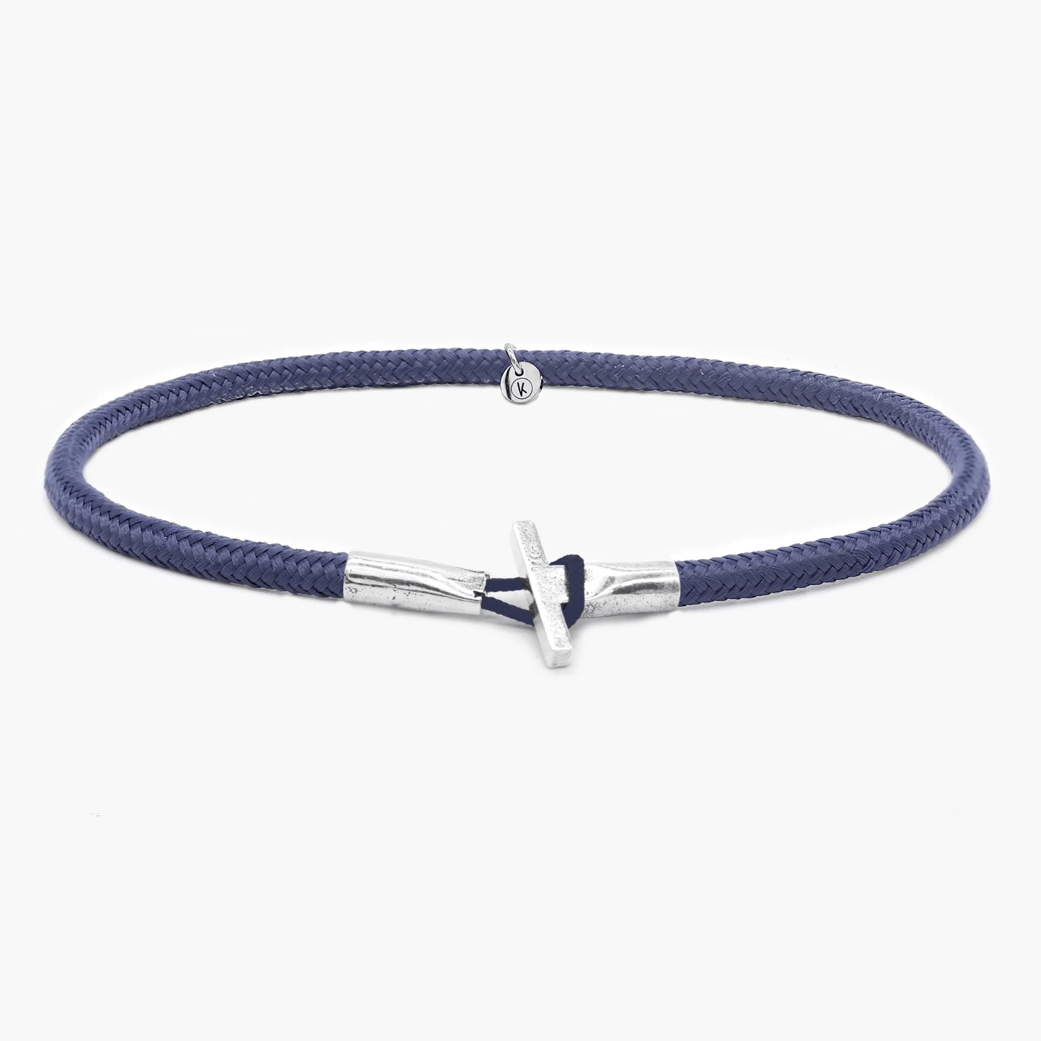 3m Sailing Cord Bracelet With Sterling Silver Toggle (Navy Blue)