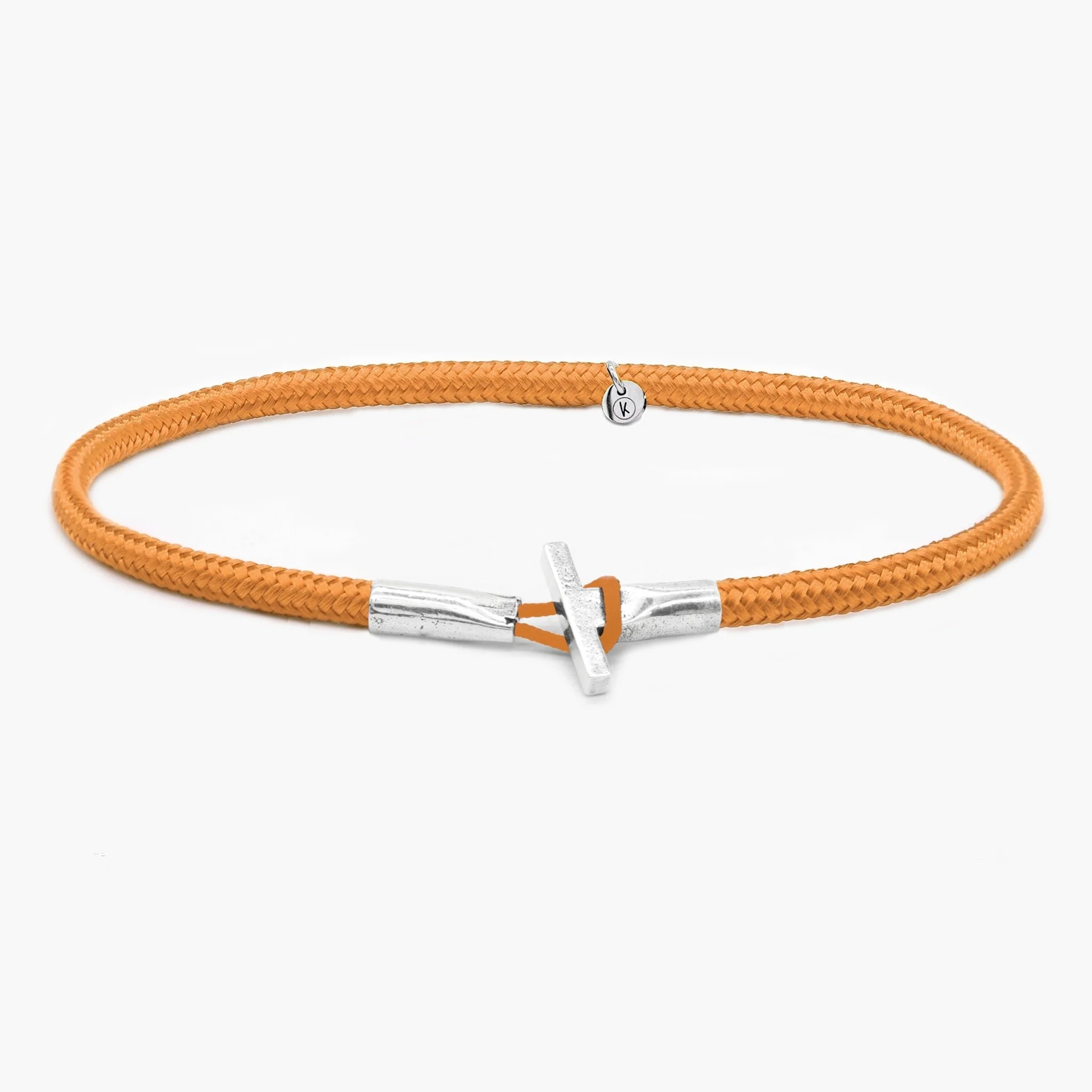 3m Sailing Cord Bracelet With Sterling Silver Toggle (Tangerine)