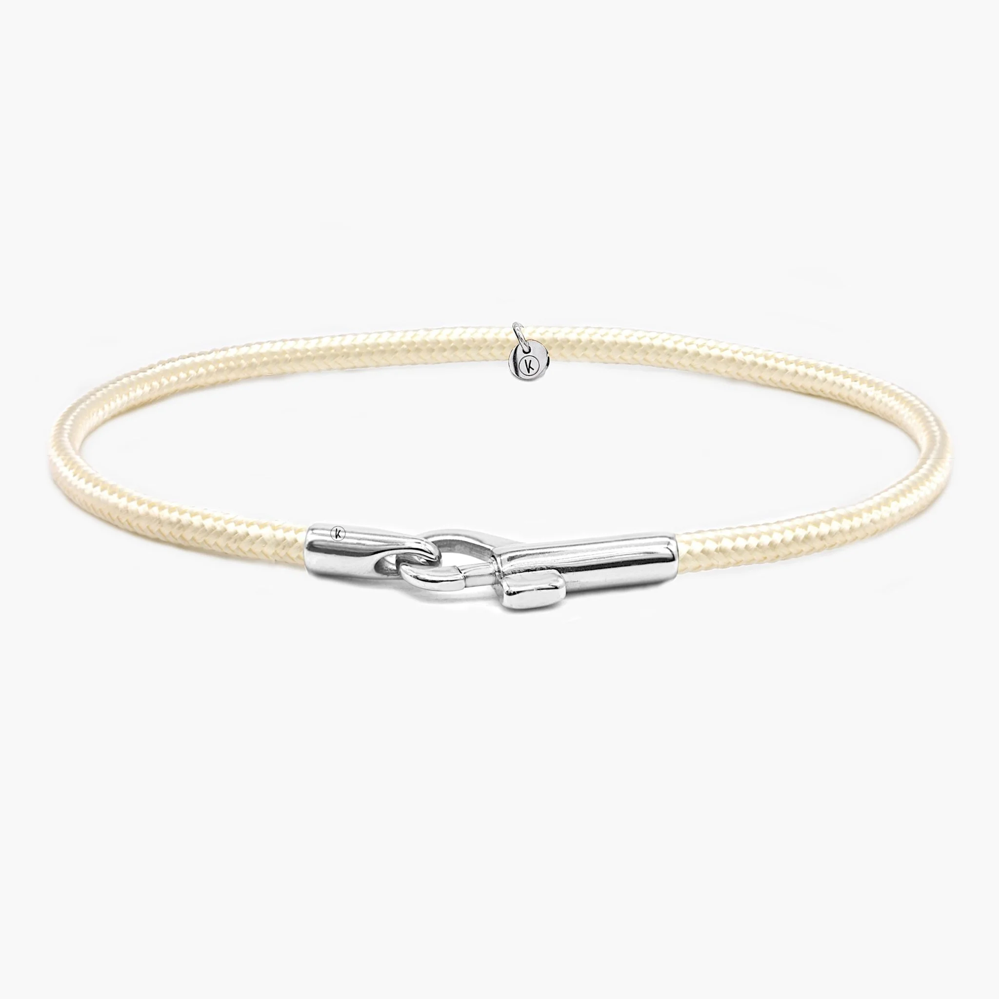 3m Sailing Cord With Silver Clasp (Beige)