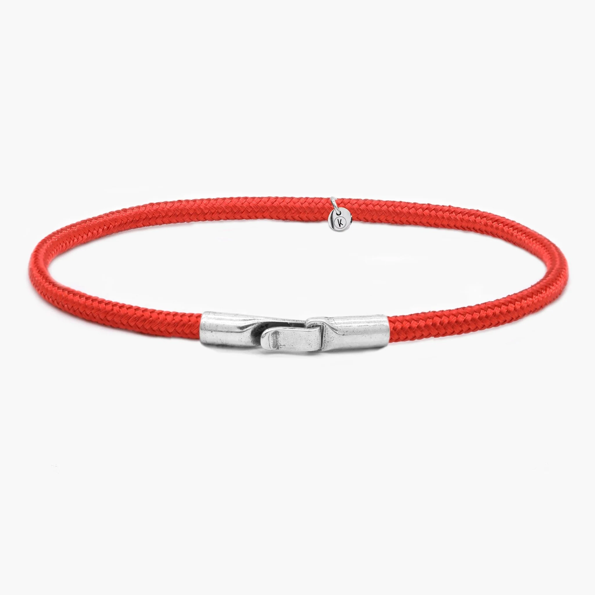 3m Sailing Cord Bracelet With Sterling Silver Clasp (Red)