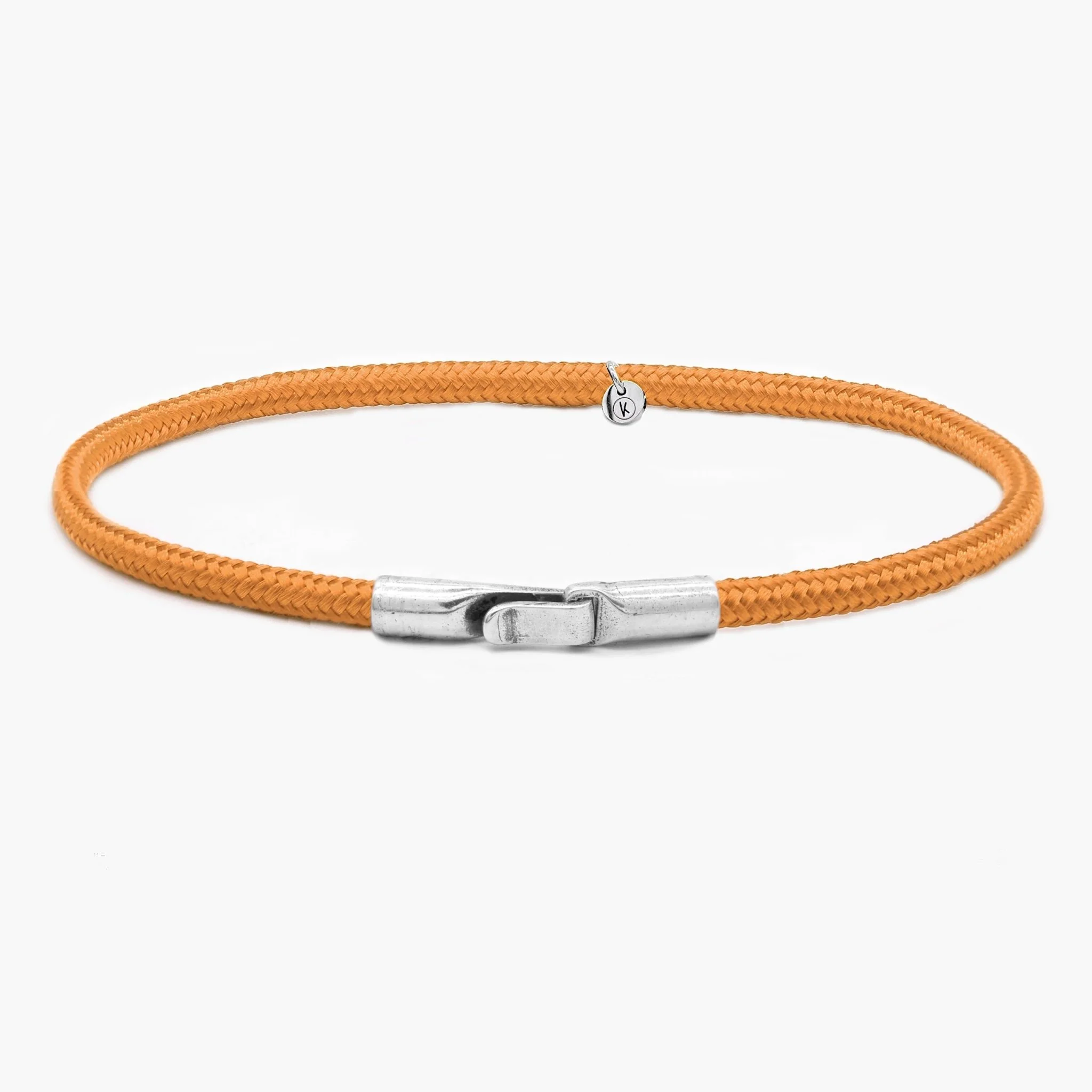 3m Sailing Cord Bracelet With Sterling Silver Clasp (Tangerine)