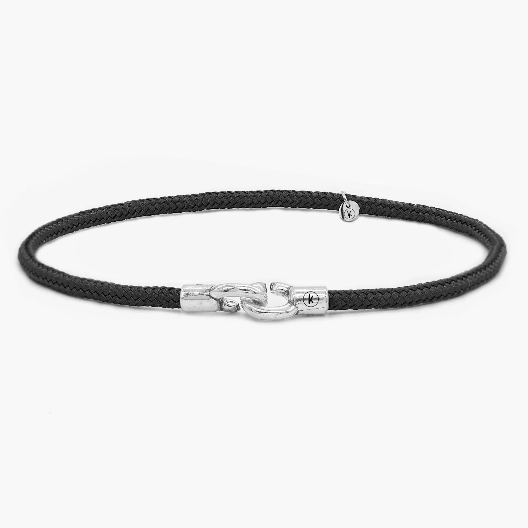 3m Sailing Cord With Sterling Silver Lock (Black) - Image 2