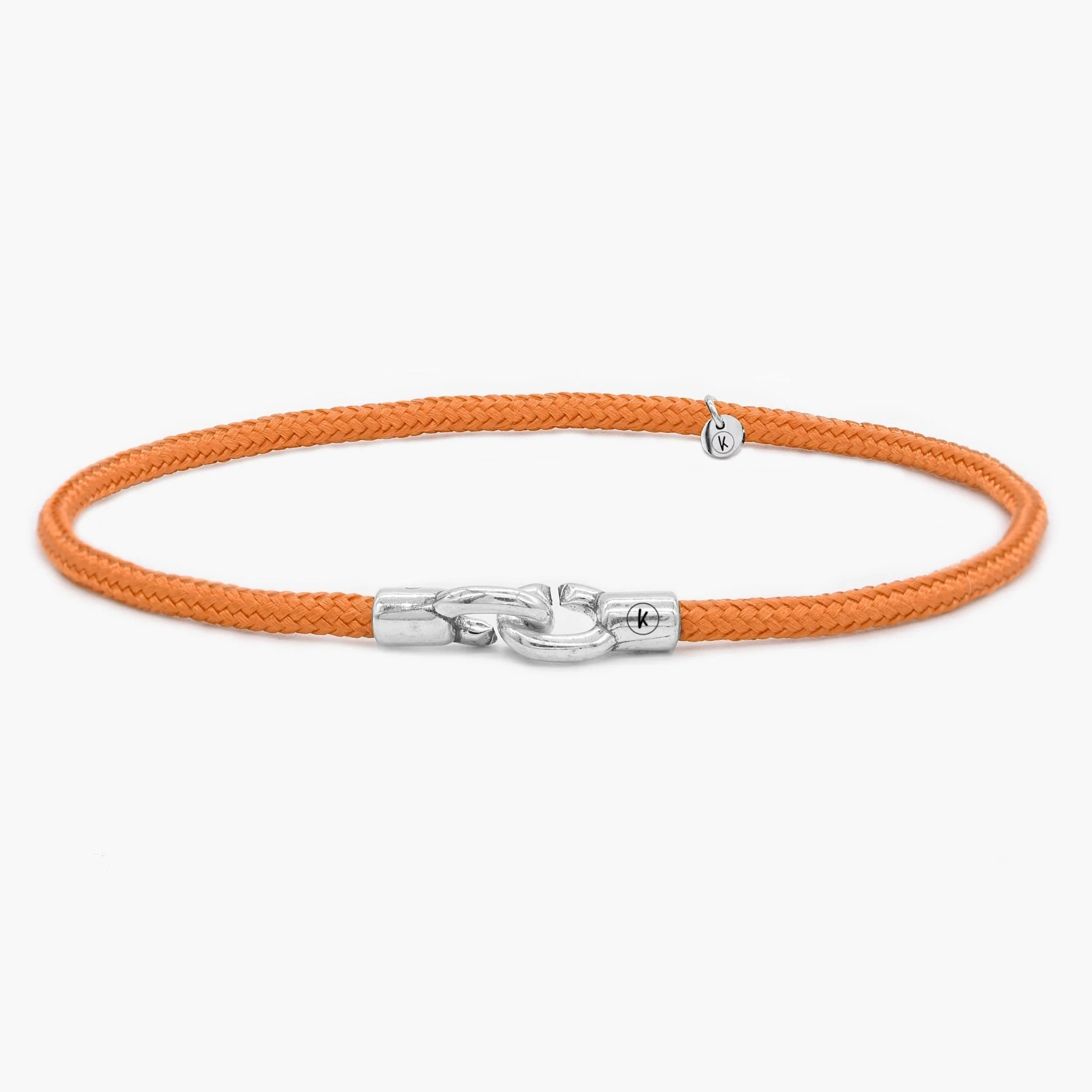 3m Sailing Cord With Sterling Silver Lock (Orange)