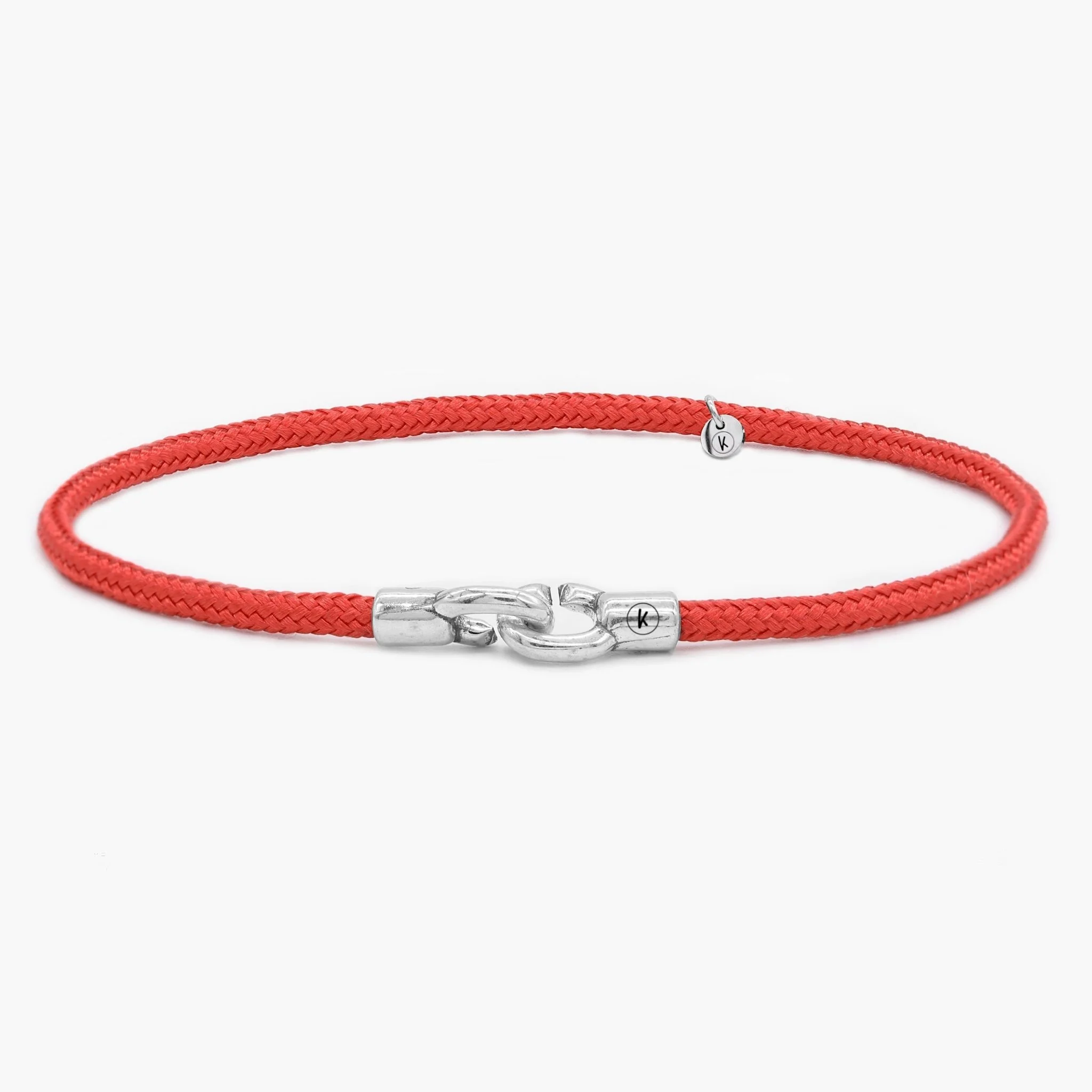 3m Sailing Cord With Sterling Silver Lock (Red)