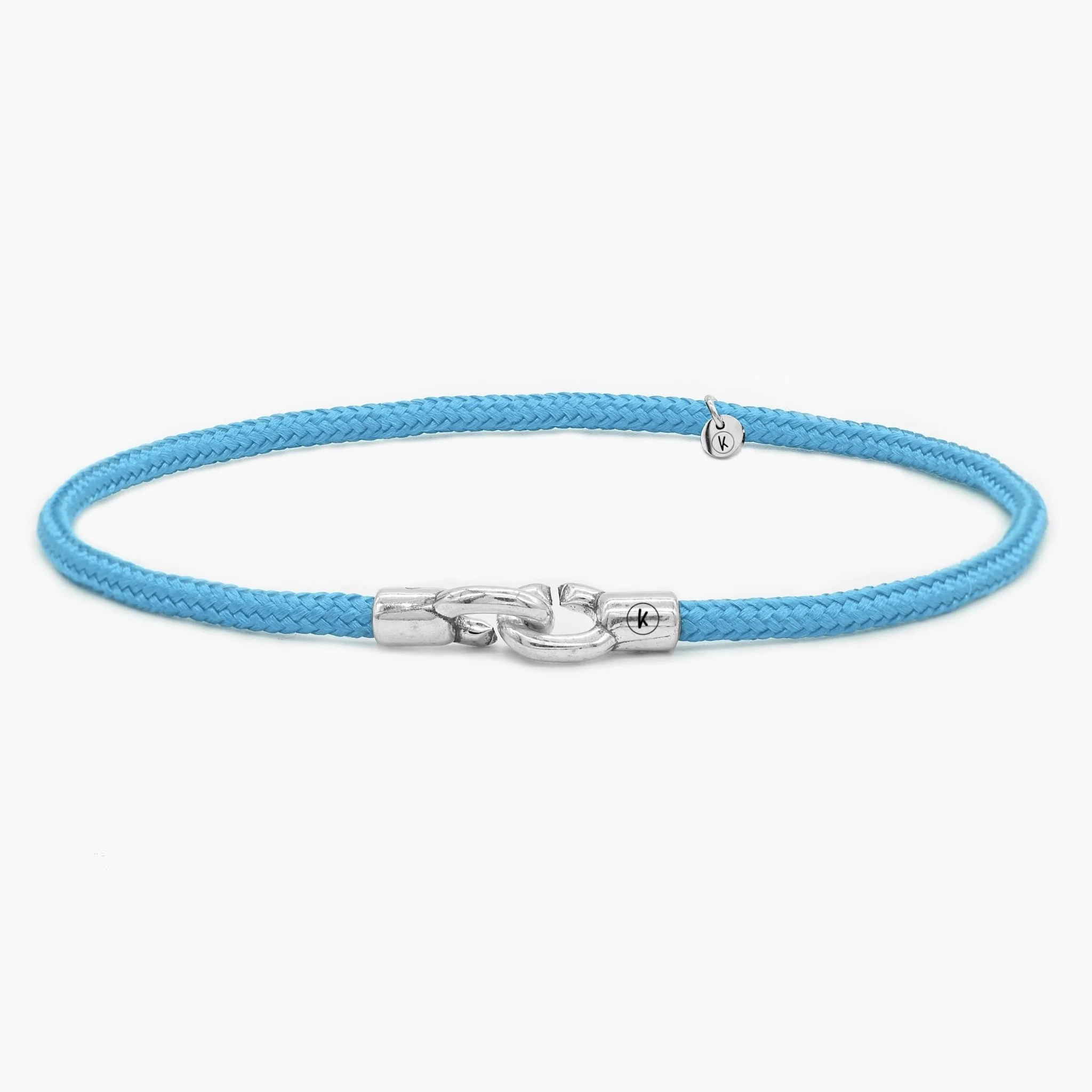 3m Sailing Cord With Sterling Silver Lock (Santorini Blue)