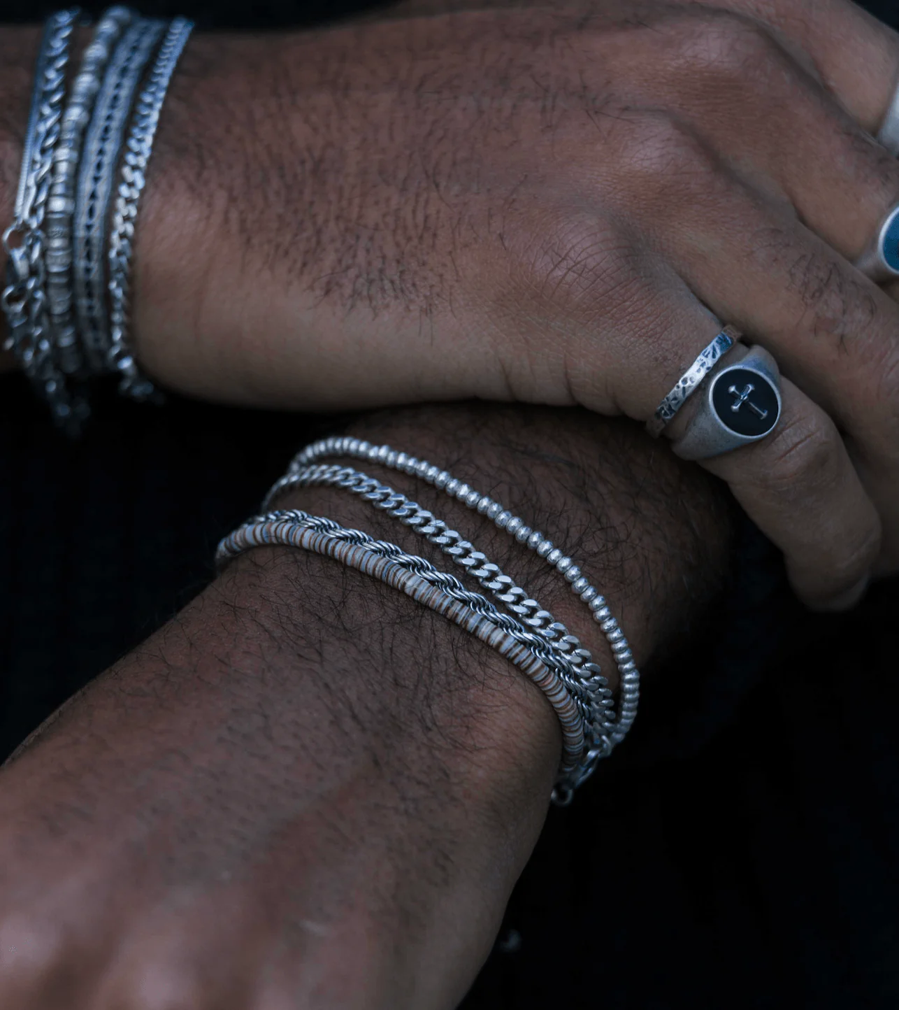3mm Aged Sterling Silver Beads Bracelet - Image 4