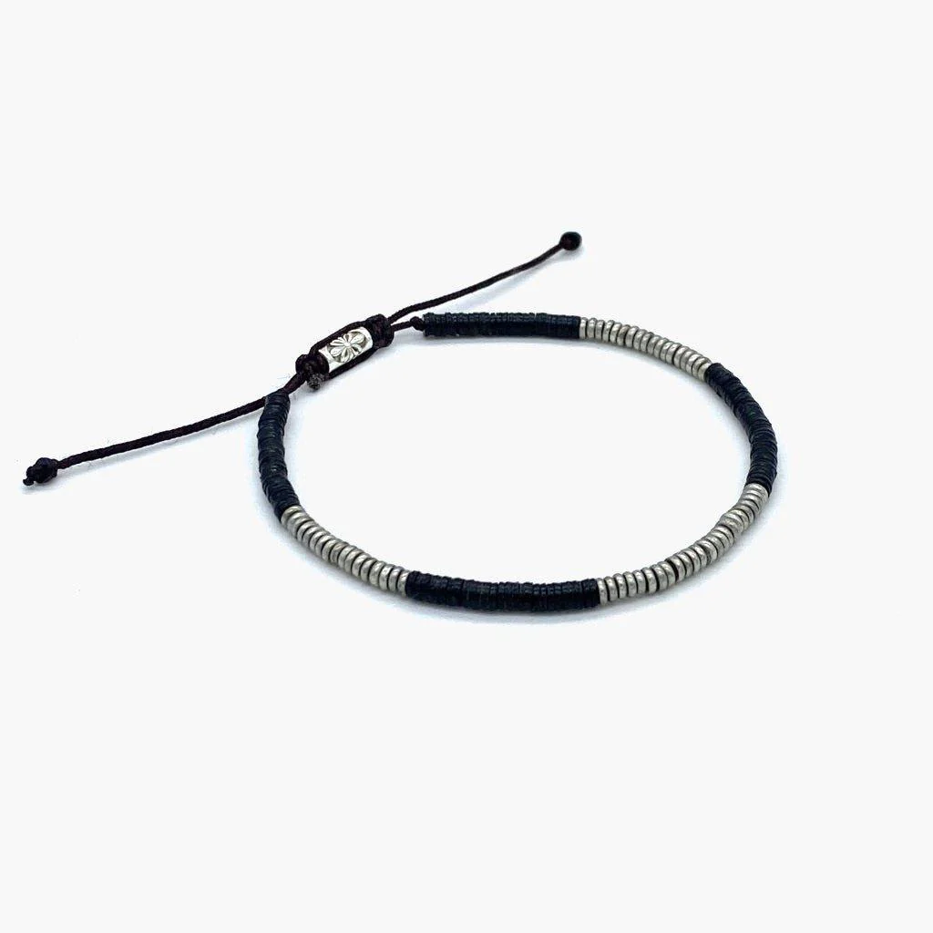 3mm Vinyl Bracelet (Black/Silver) - Image 3