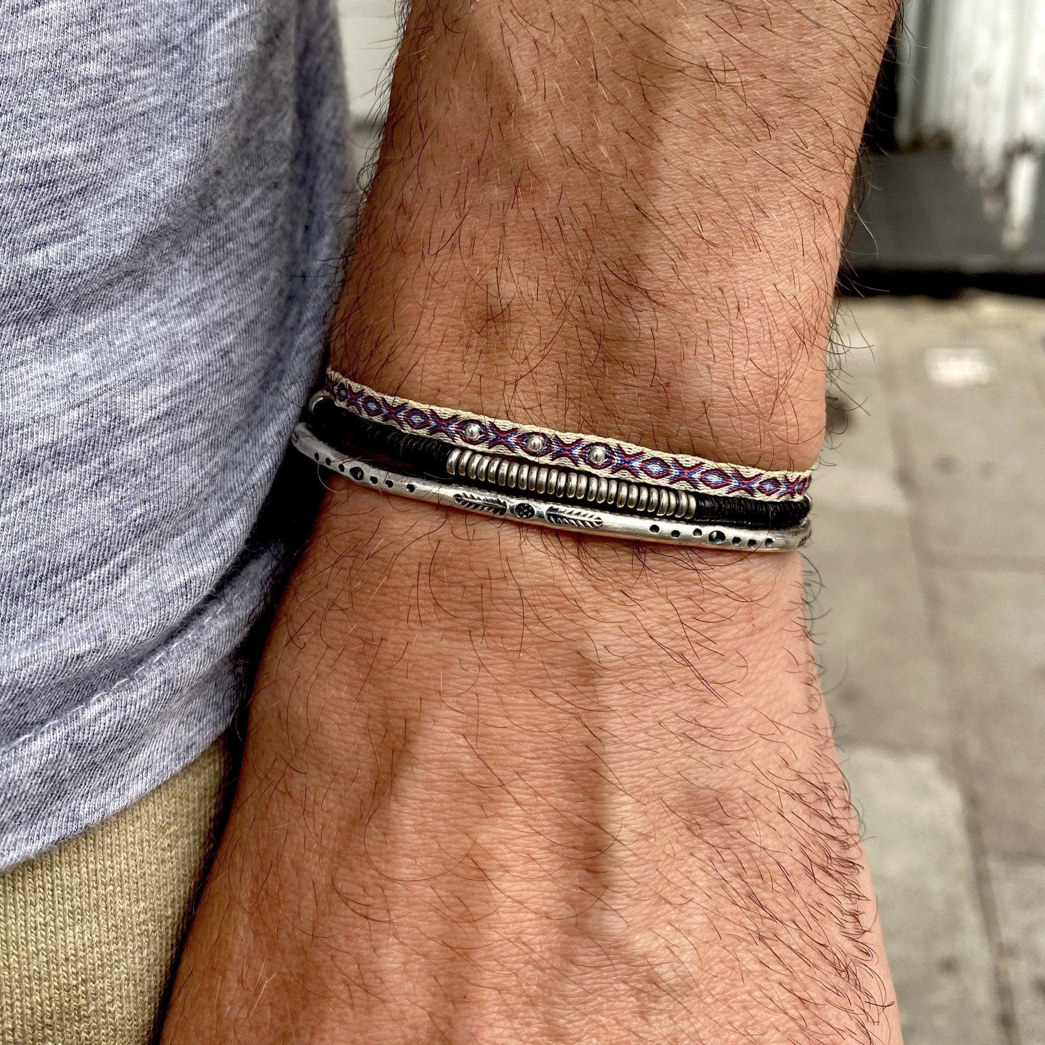 3mm Vinyl Bracelet (Black/Silver) - Image 4