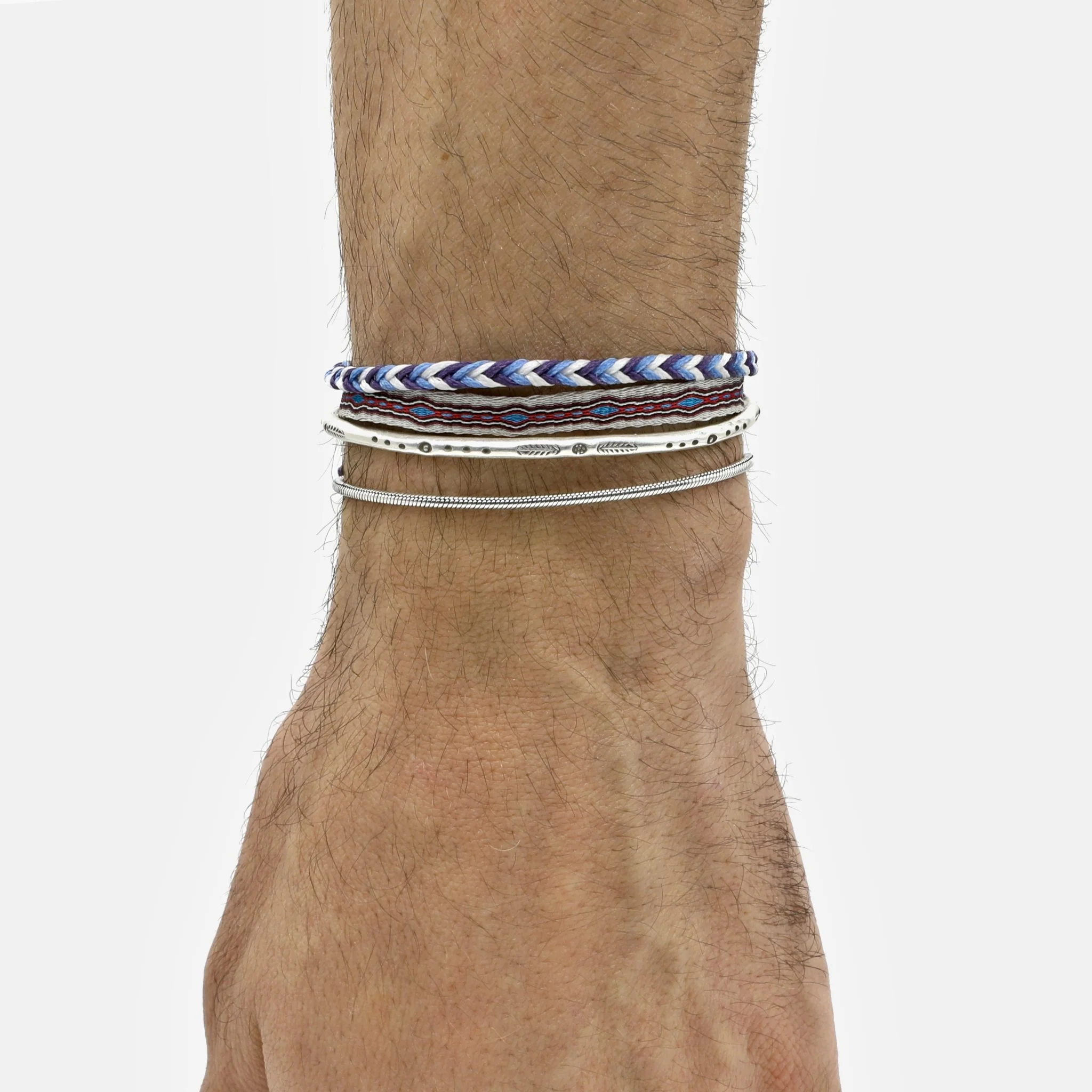 Adjustable Mini Braided Bracelet (Shade of Blue) - Image 3