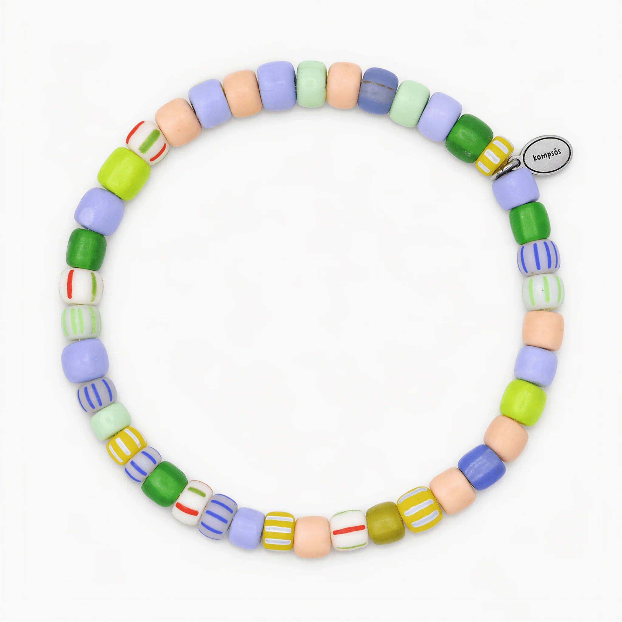 African Fair Trade Recycled Glass Beads Bracelet (Pastel)