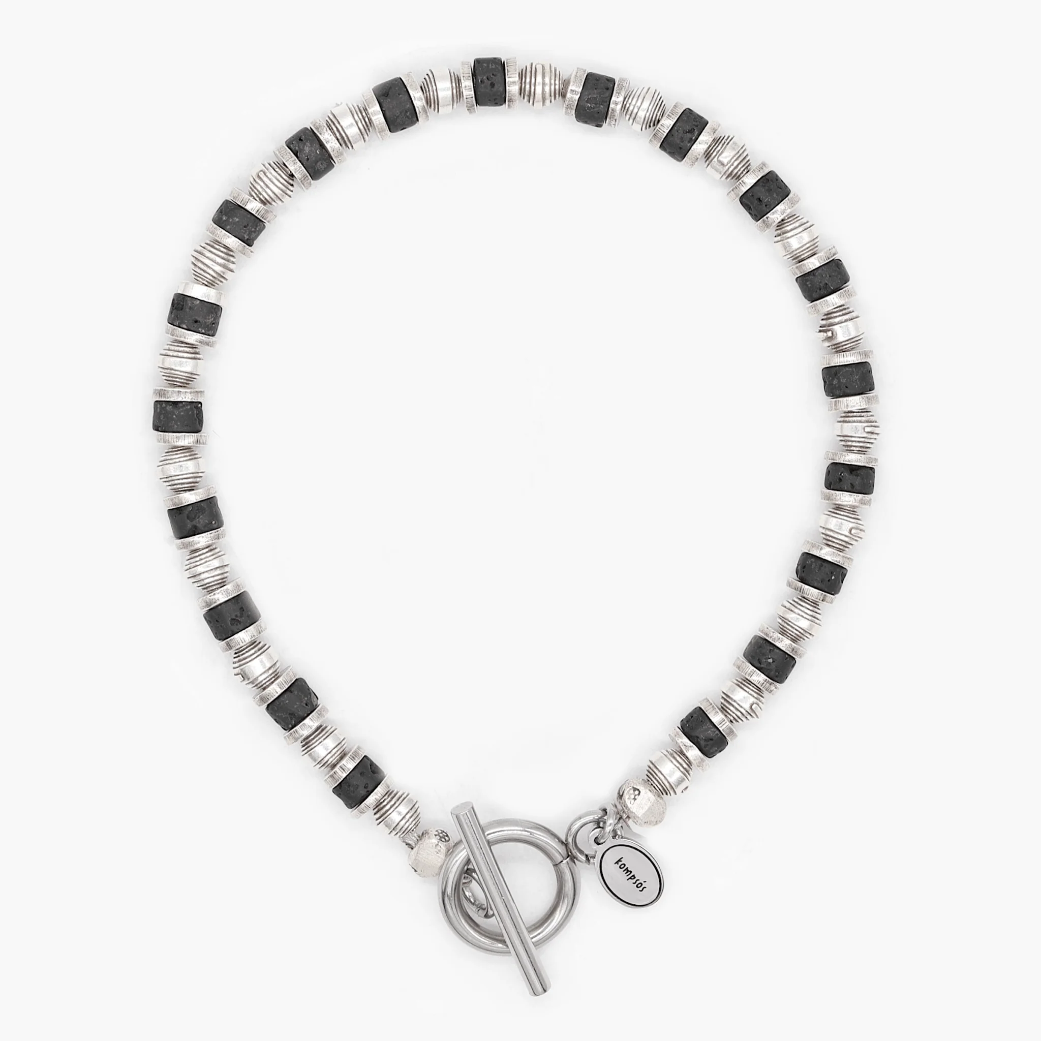 Bracelet With Hand-Forged Sterling Silver Beads And Natural Stones - Image 2