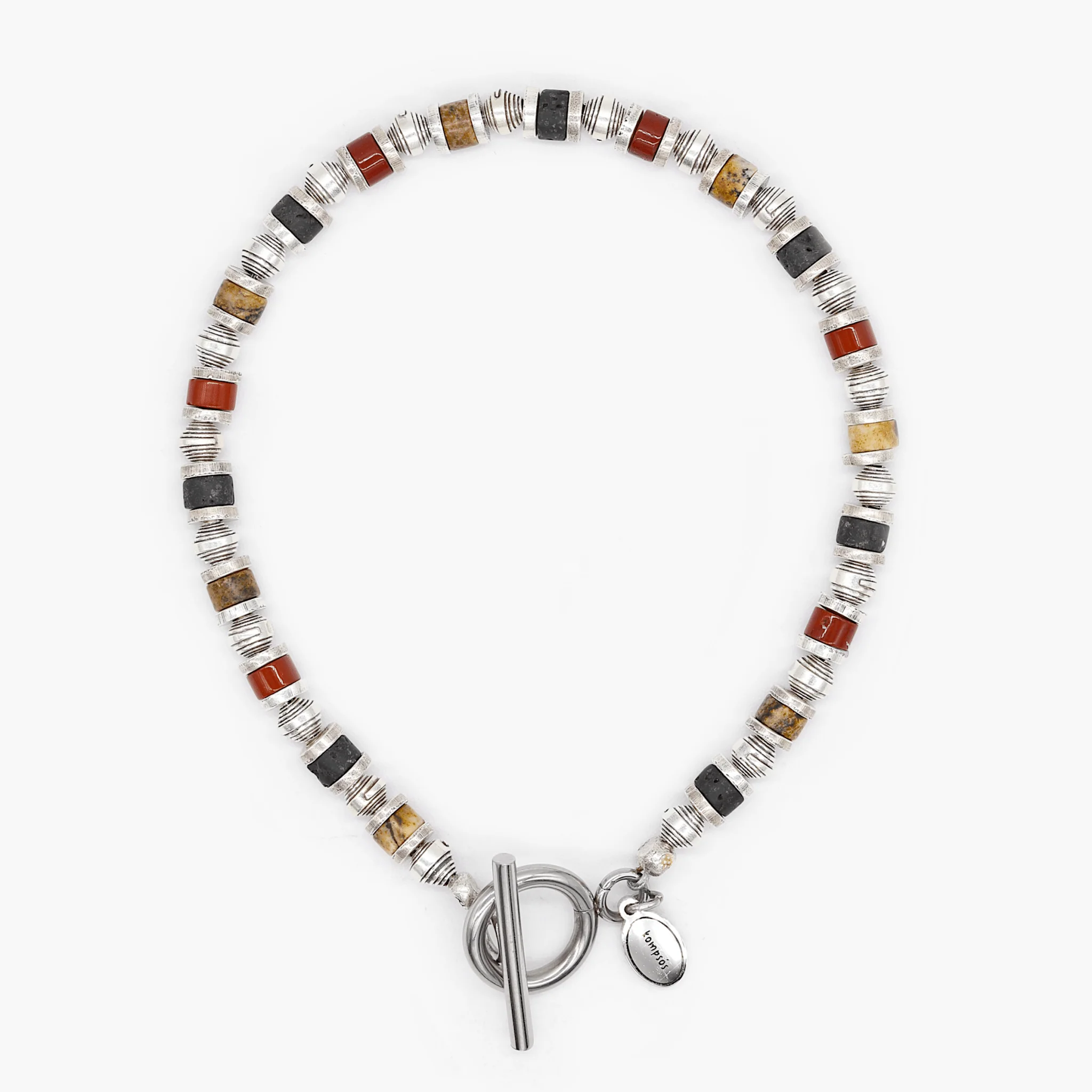Bracelet With Hand-Forged Sterling Silver Beads And Natural Stones - Image 2
