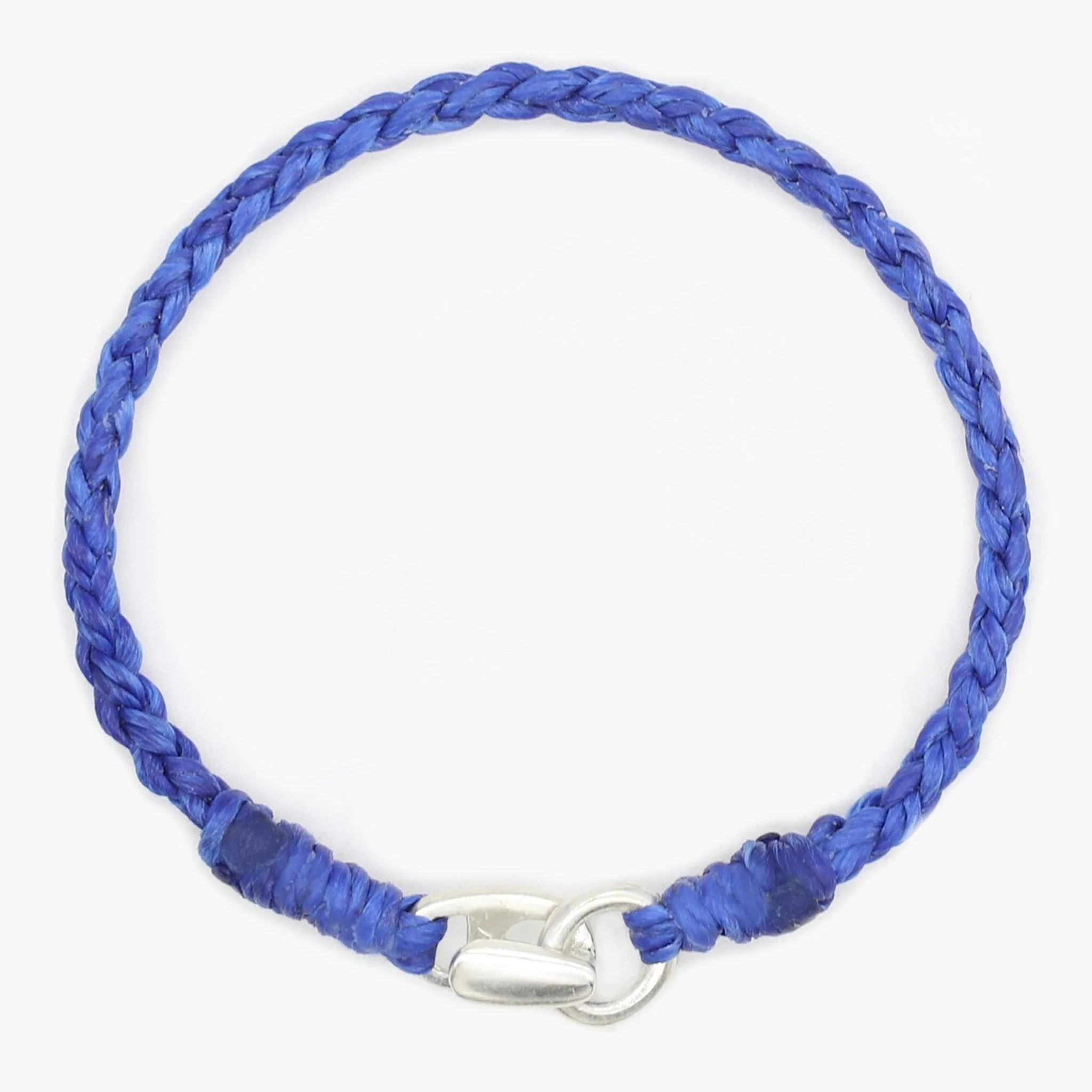 Braided "Antibes" Bracelets With Silver Clasp (Navy Blue) - Image 2