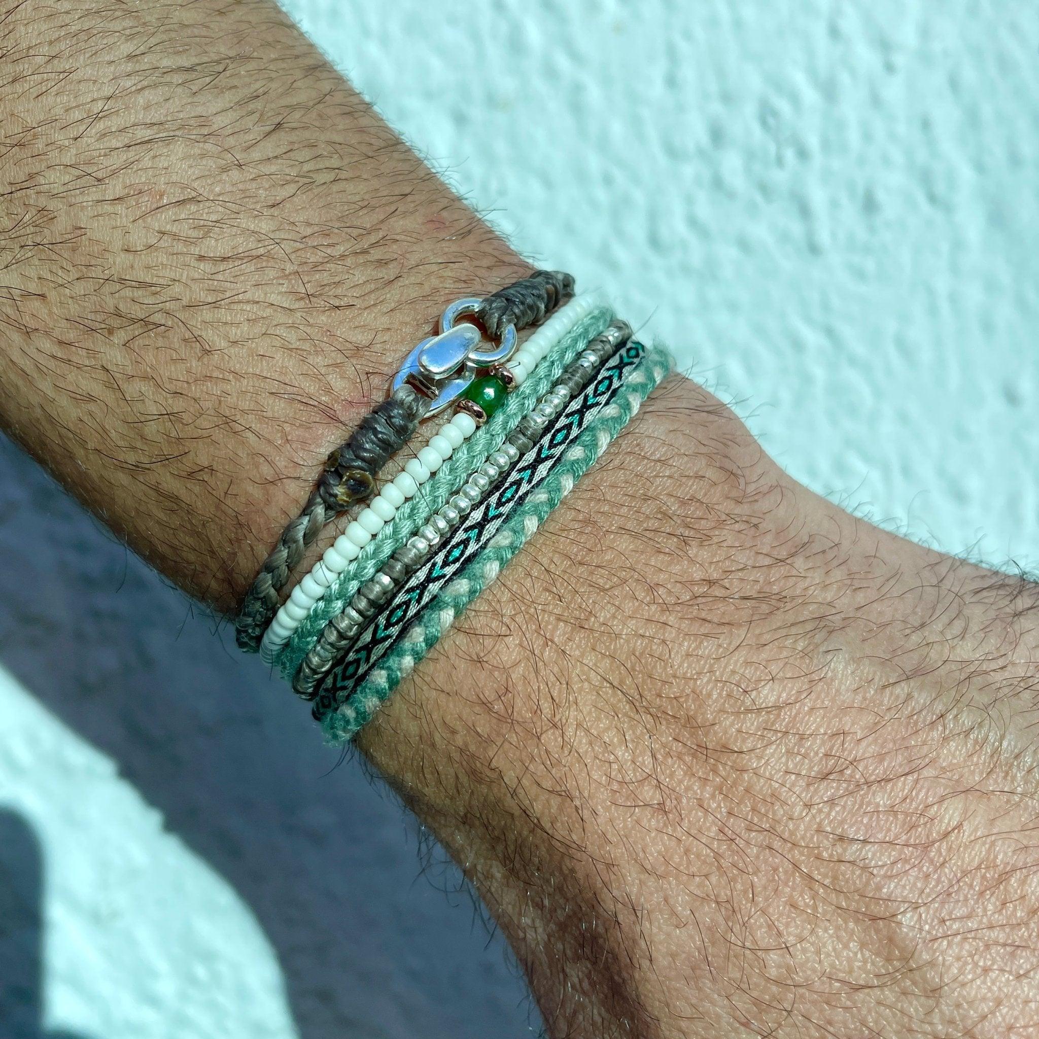 Braided "Antibes" Bracelets With Silver Clasp (Red) - Image 3