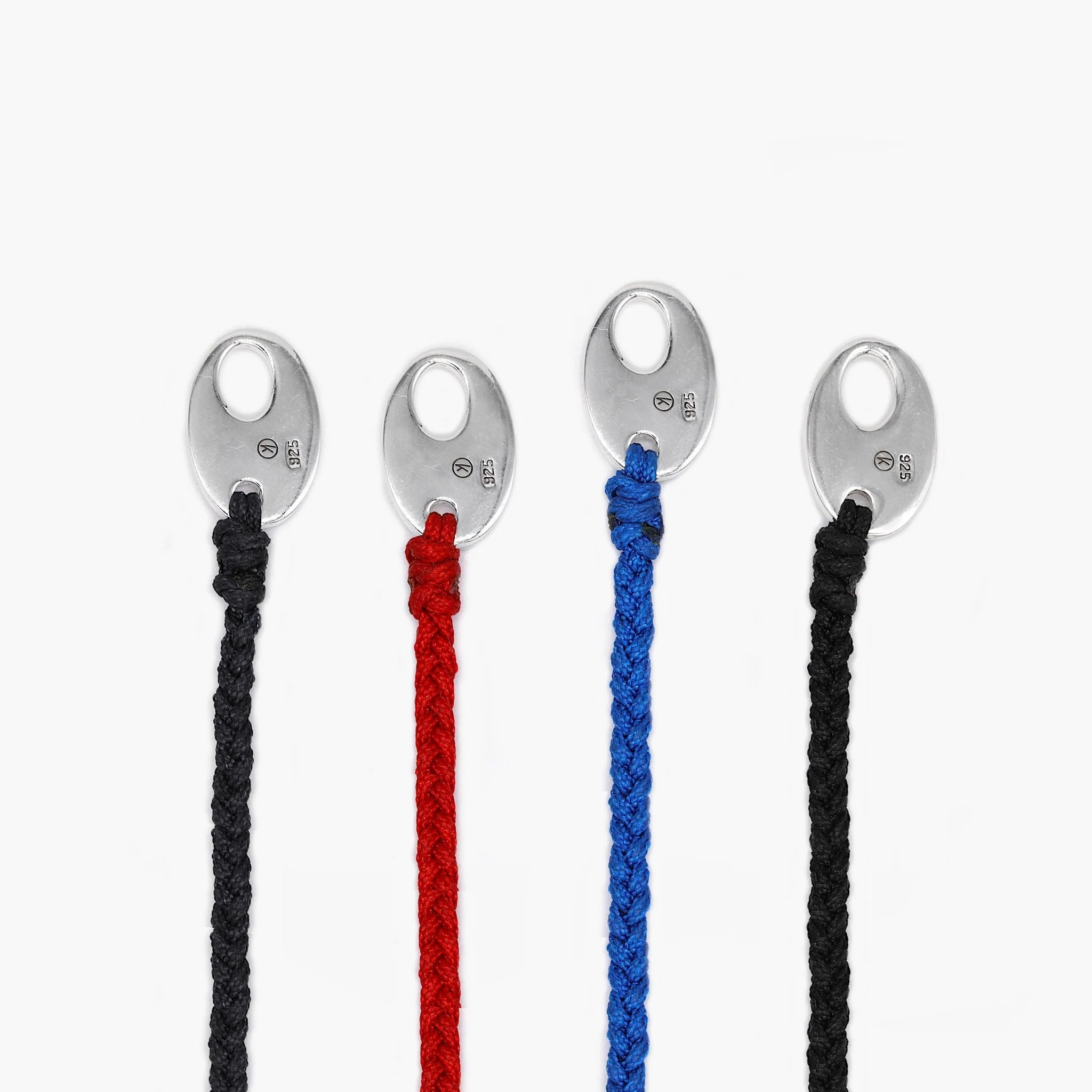 Braided Bracelet With Sterling Silver Button (Light Blue) - Image 2