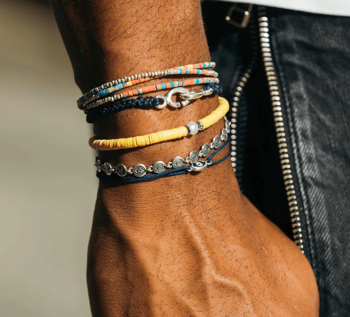 Braided Bracelet With Sterling Silver Links (Black) - Image 4