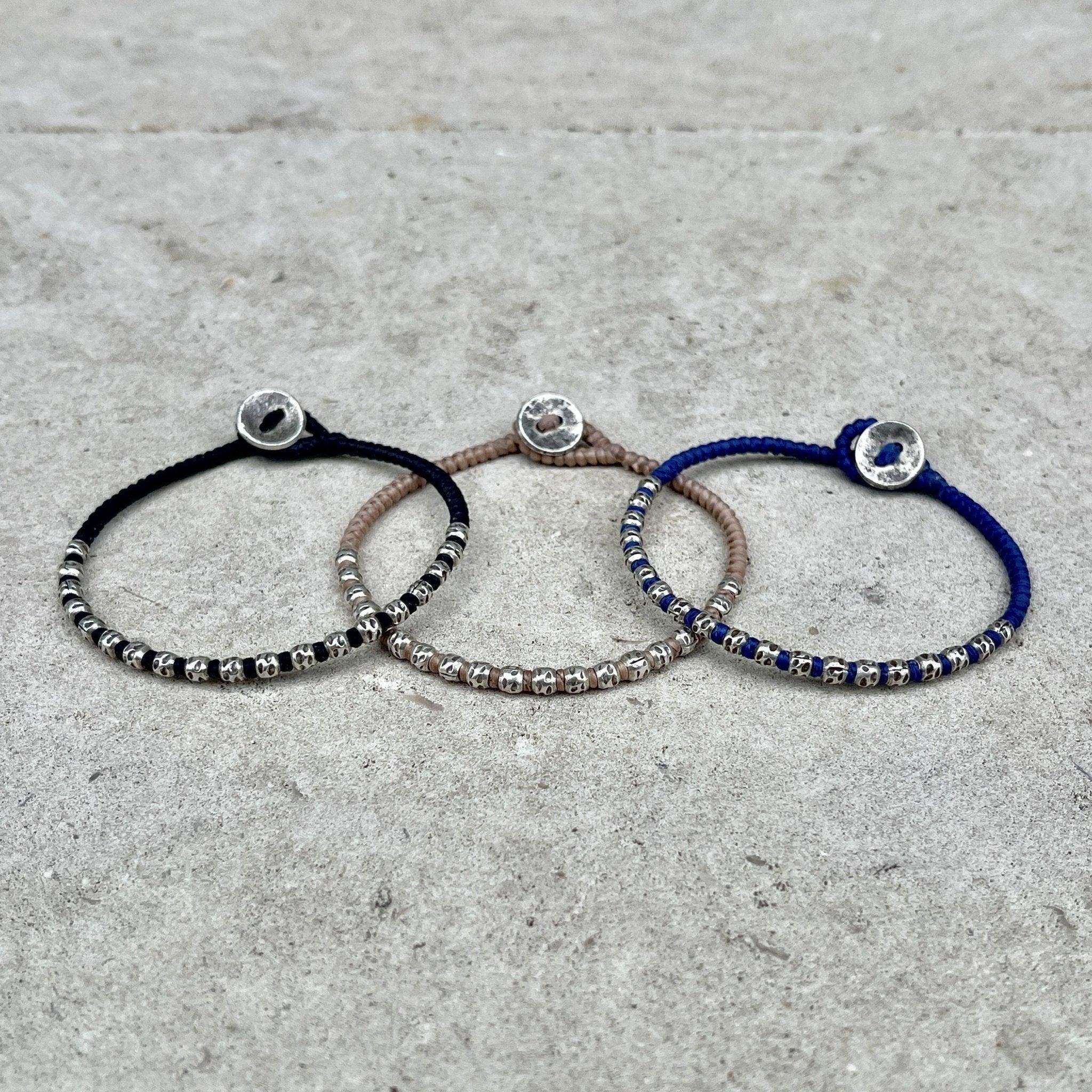 Braided "Kamasan" Silver Bracelet (Black) - Image 5