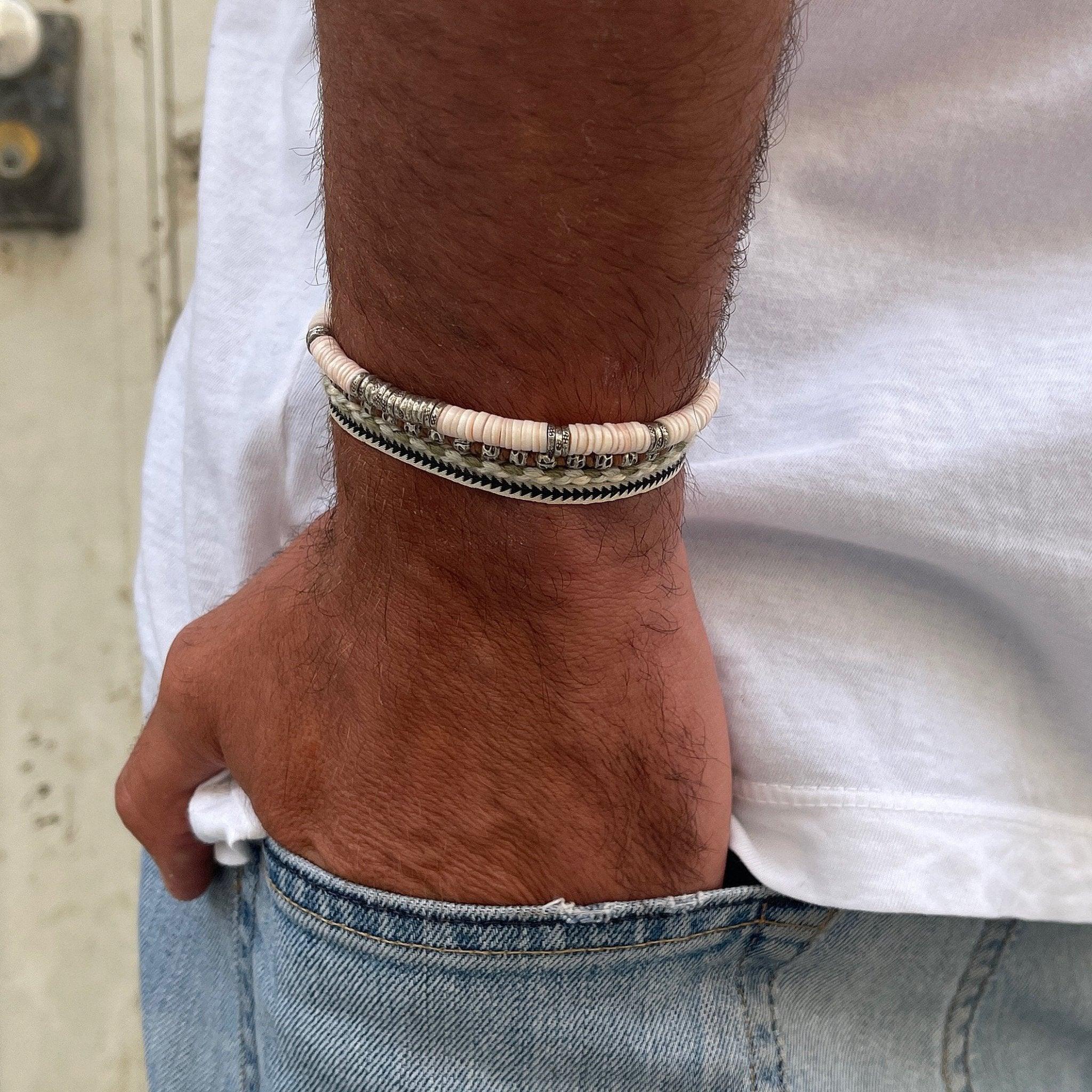 Braided "Kamasan" Silver Bracelet (Brown) - Image 5