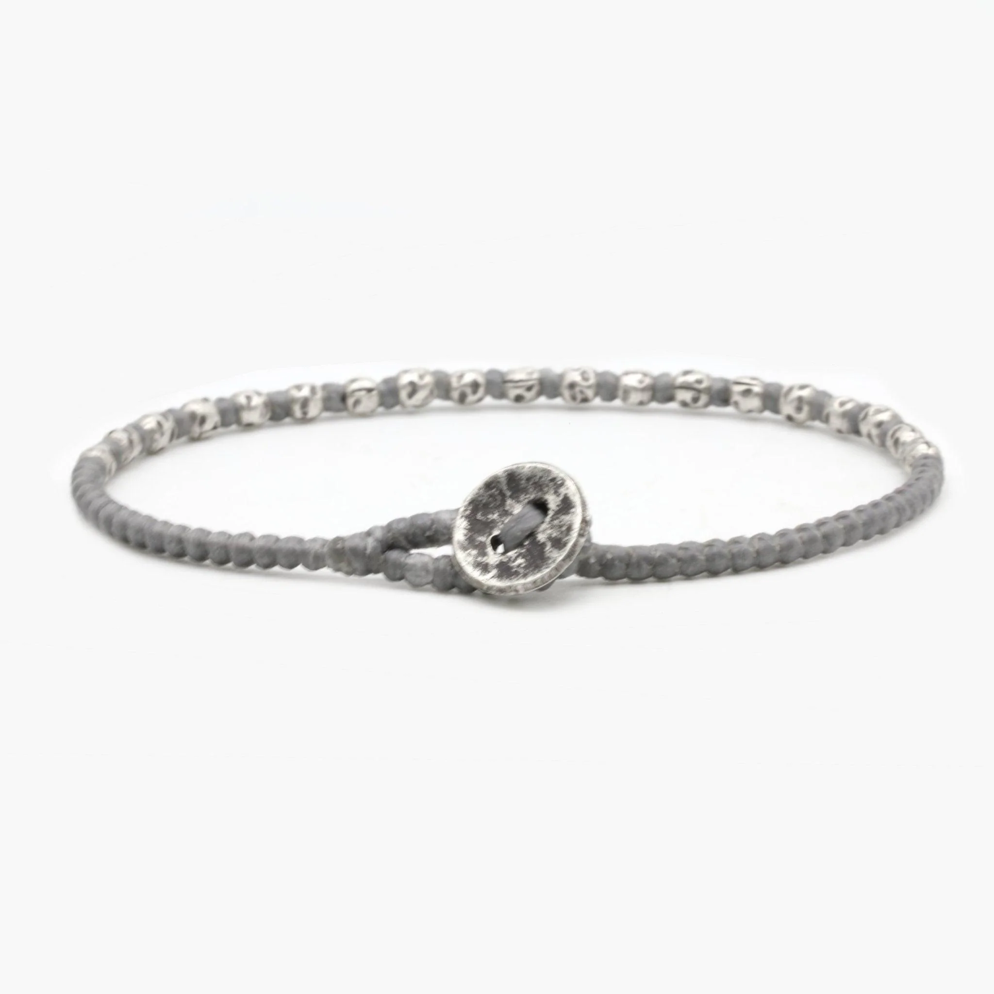 Braided "Kamasan" Silver Bracelet (Grey) - Image 3