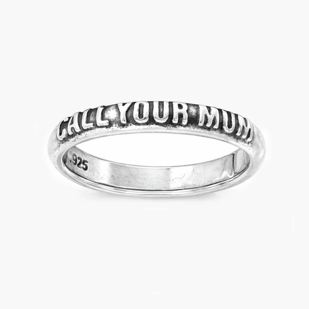 Call Your Mum Sterling Silver Ring Band