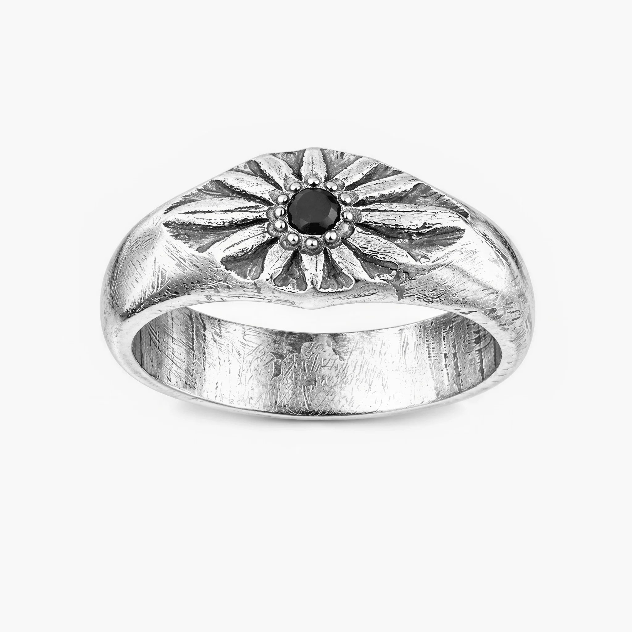 Celestial Sterling Silver Ring With Onyx