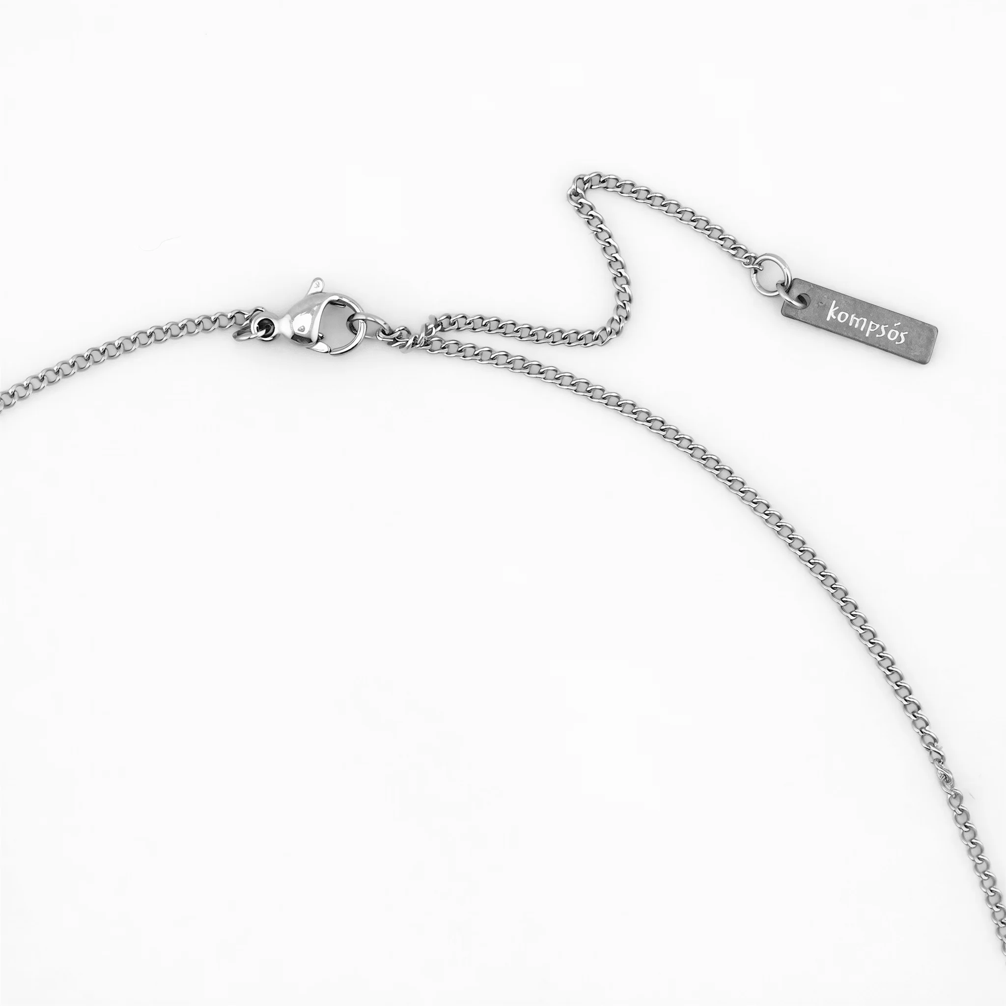 Sacred Heart Sterling Silver Necklace With Red Garnet Stone - Image 2