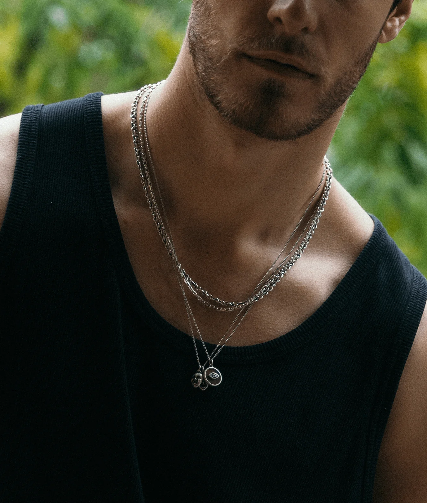 Comedy And Tragedy Duo Silver Necklace - Image 4