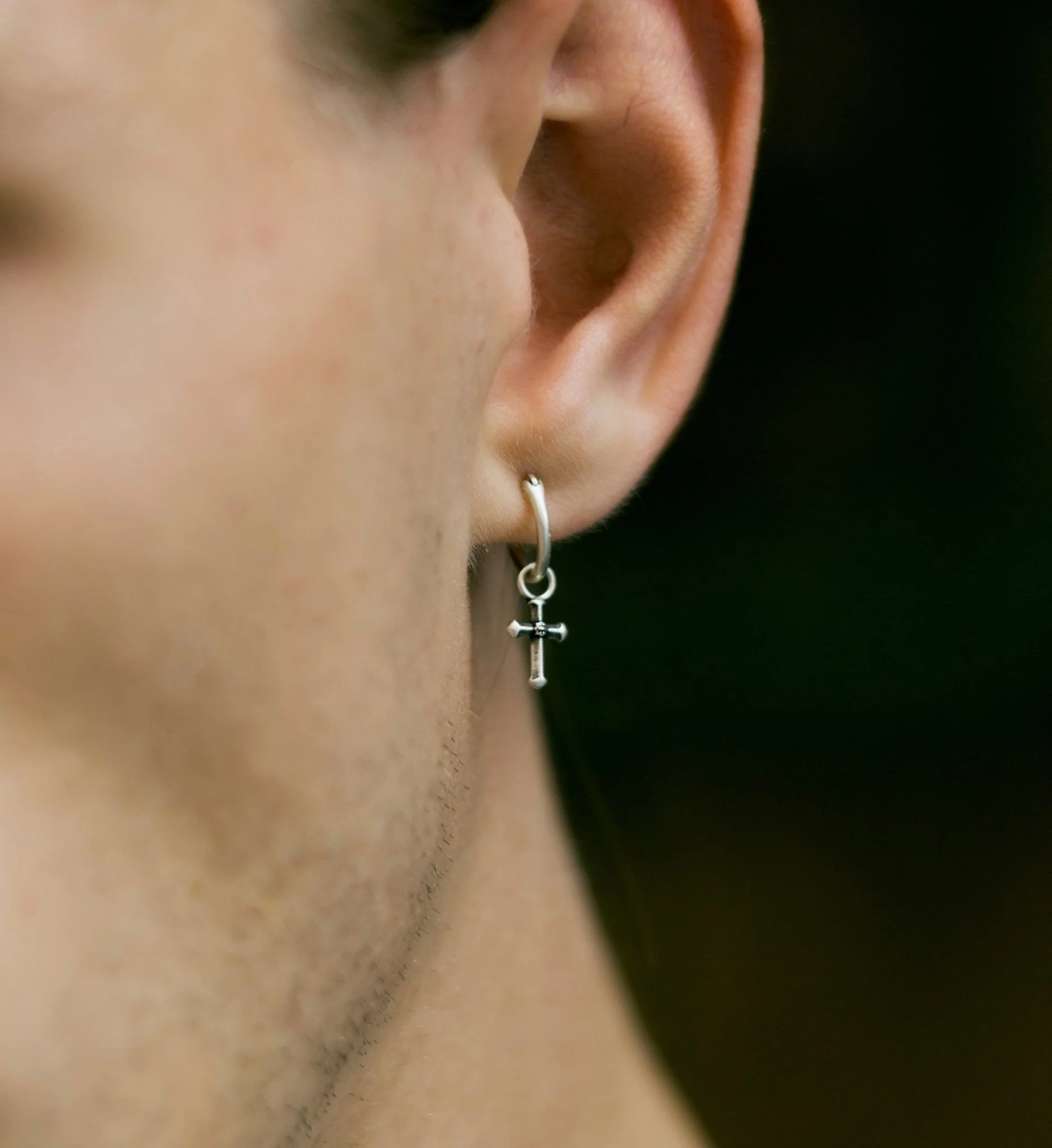 Cross Sterling Silver Earring - Image 3