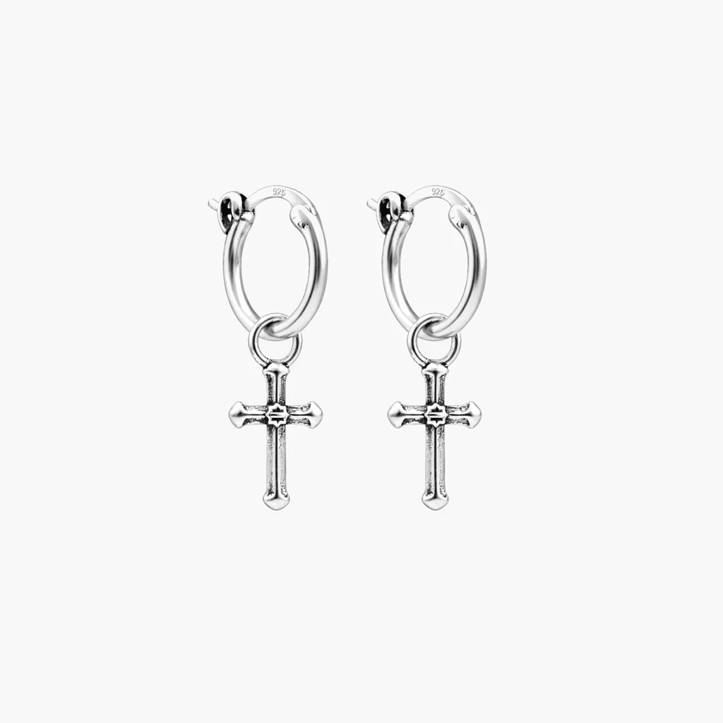 Cross Sterling Silver Earring - Image 4