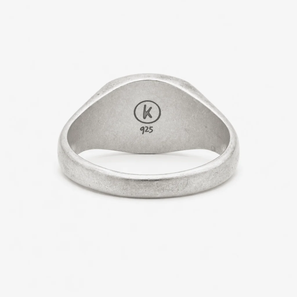 Cushion Signet Ring With Matte Onyx Stone - Image 2