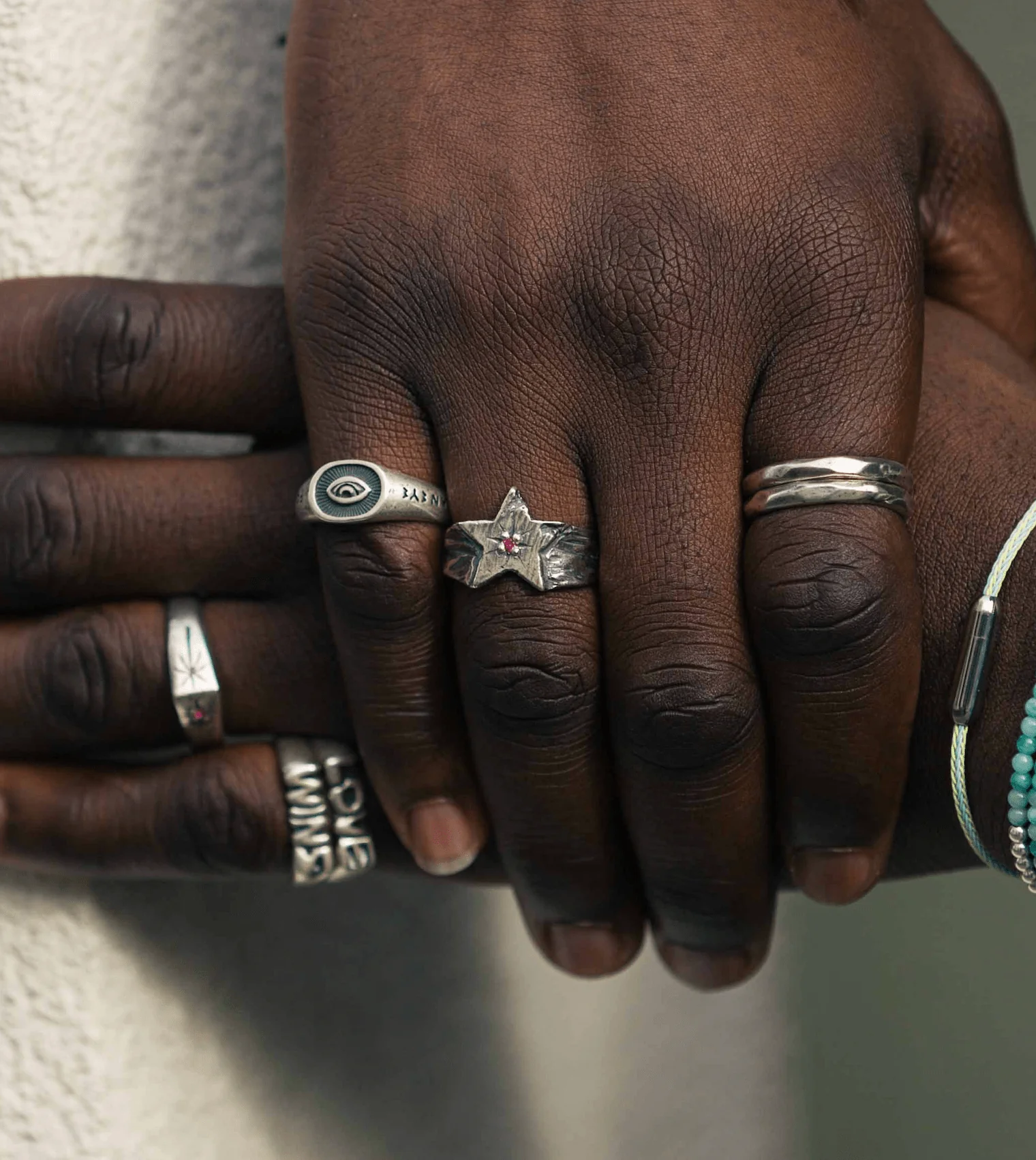 Double Faceted Bands Sterling Silver Ring - Image 3