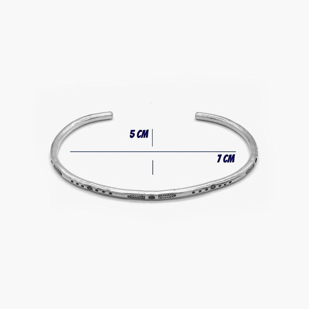 Ethnic "Aztec" Silver Bangle - Image 3
