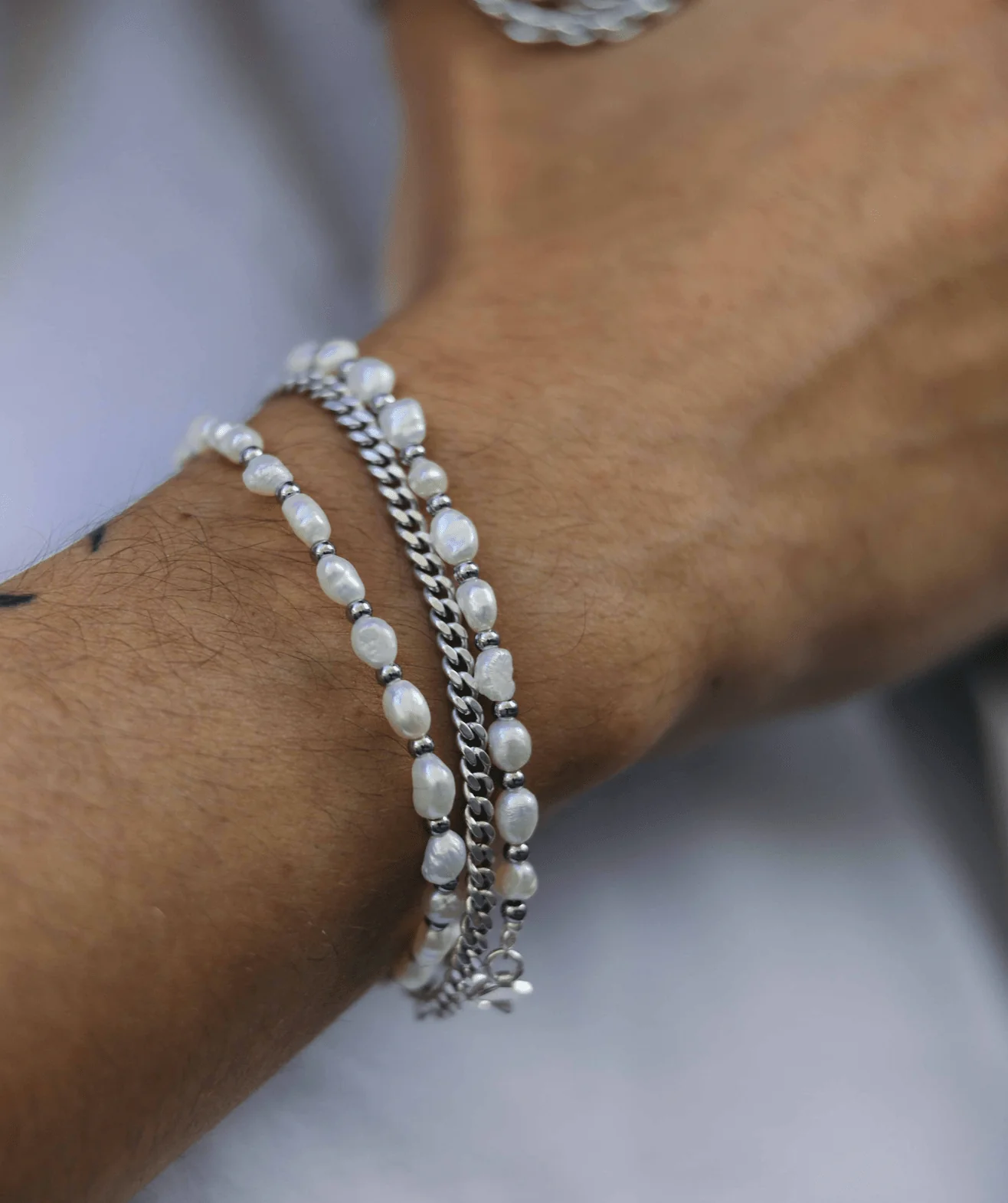 Freshwater Pearl Silver Bracelet - Image 4