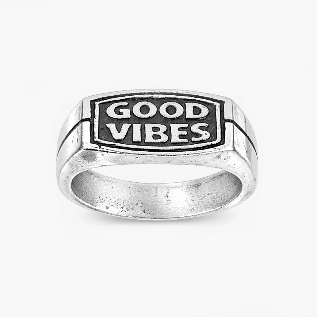 Good Vibes Sterling Silver Ring