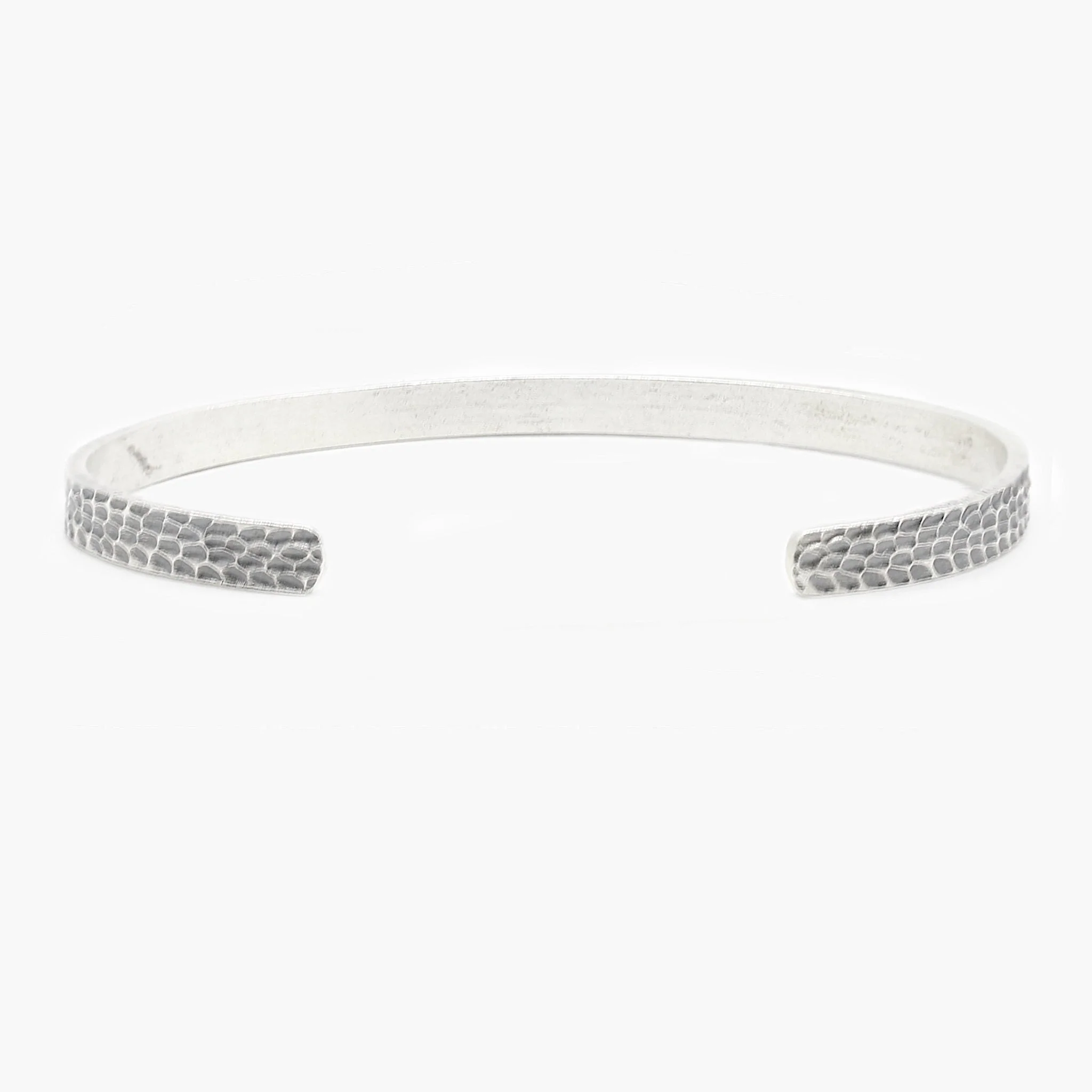 Hammered Silver Bangle With Oxidised Finish - Image 2