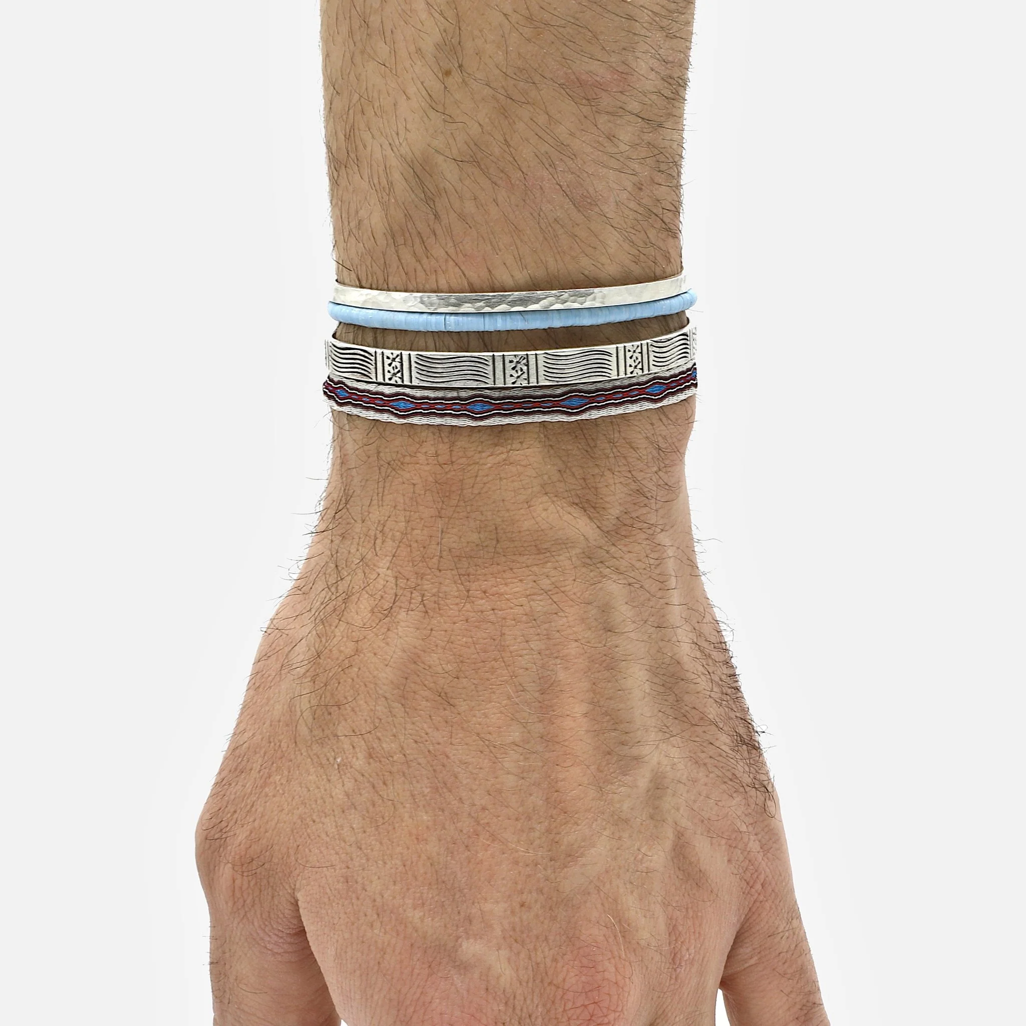 Hand-forged "Apache" Silver Bangle - Image 4