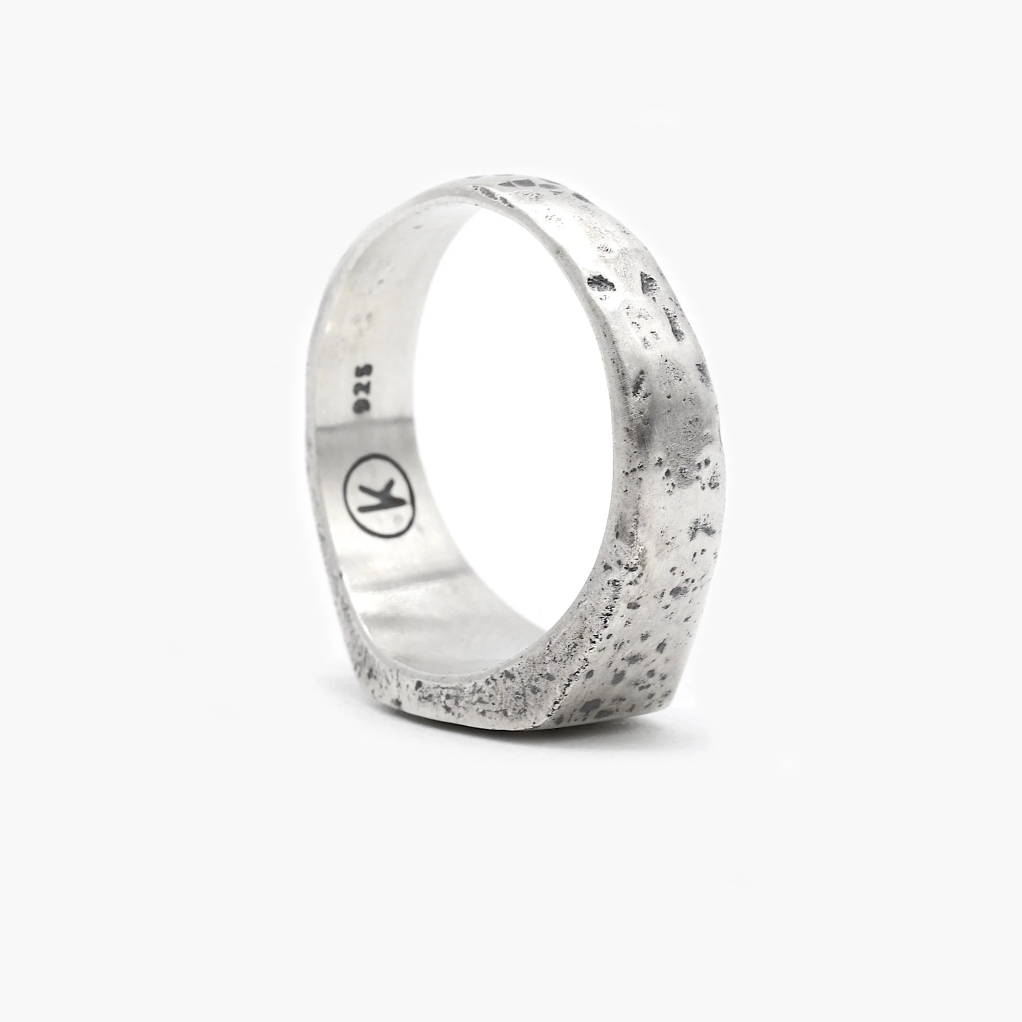 Hand-Forged Sterling Silver Ring With Gold Details - Image 2