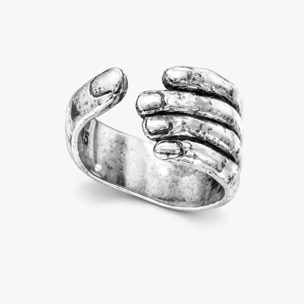 Hand Sterling Silver Signet Ring