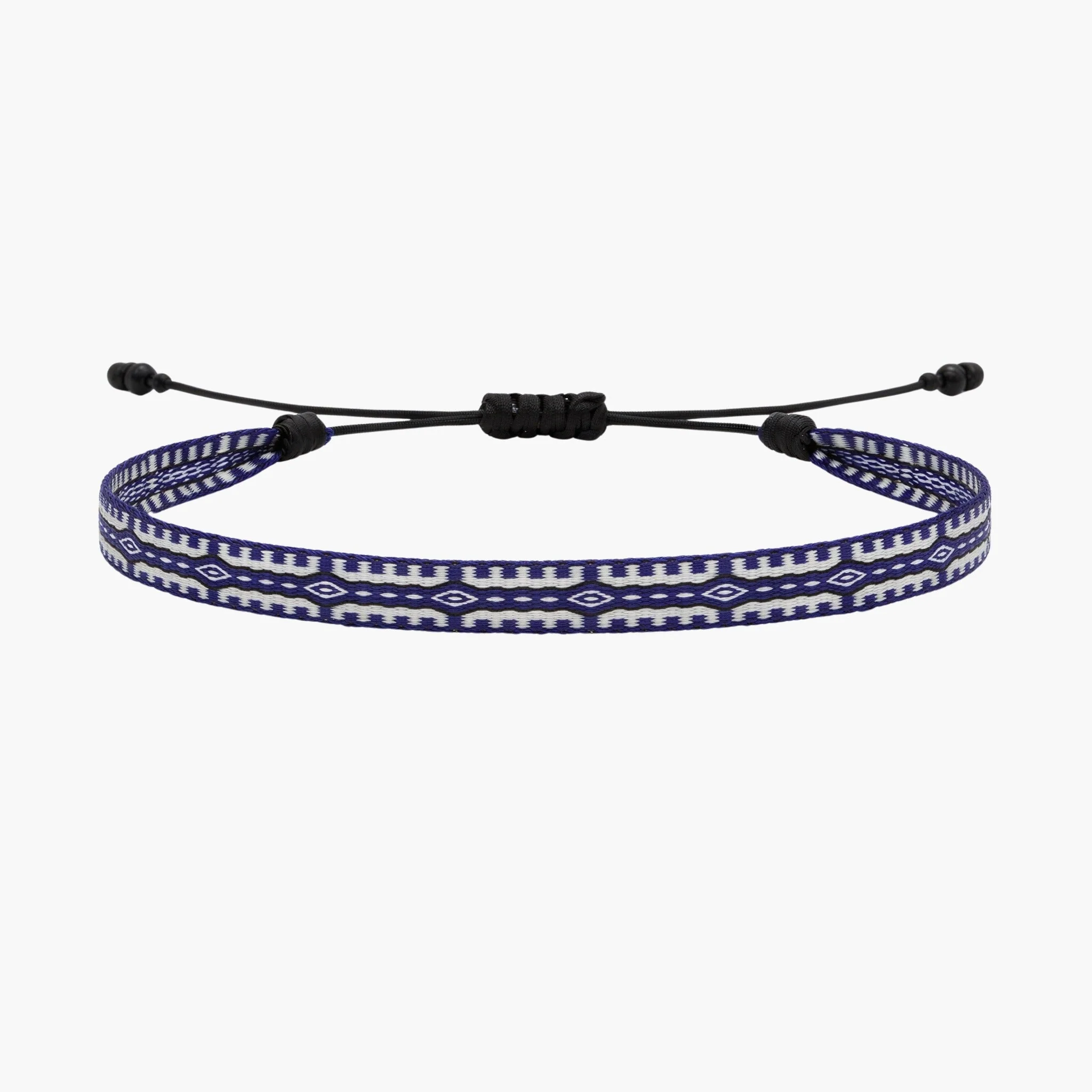 Handmade Purnama Bracelet 84 (Navy Blue/White)