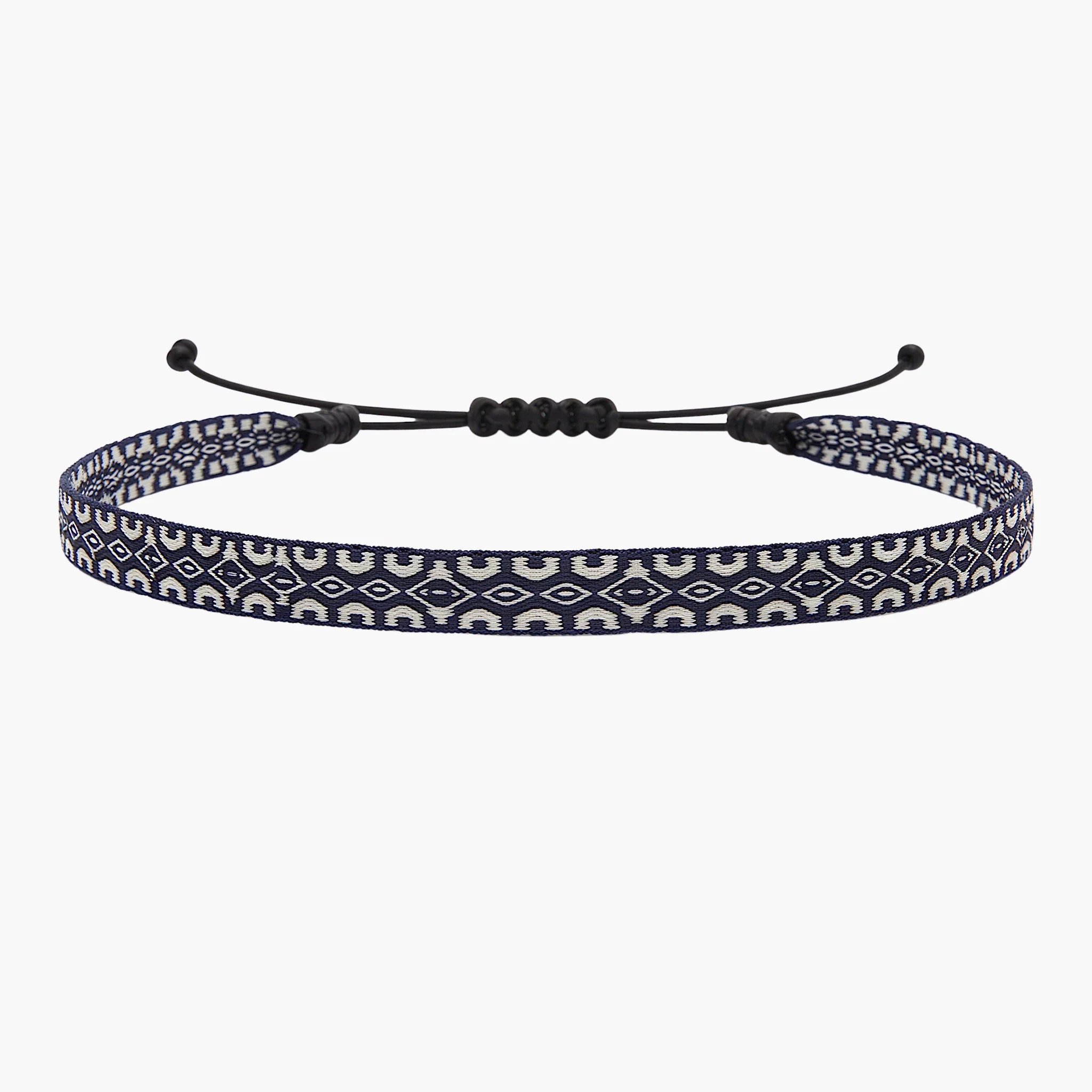Handmade Purnama Bracelet 86 (Navy Blue/White)