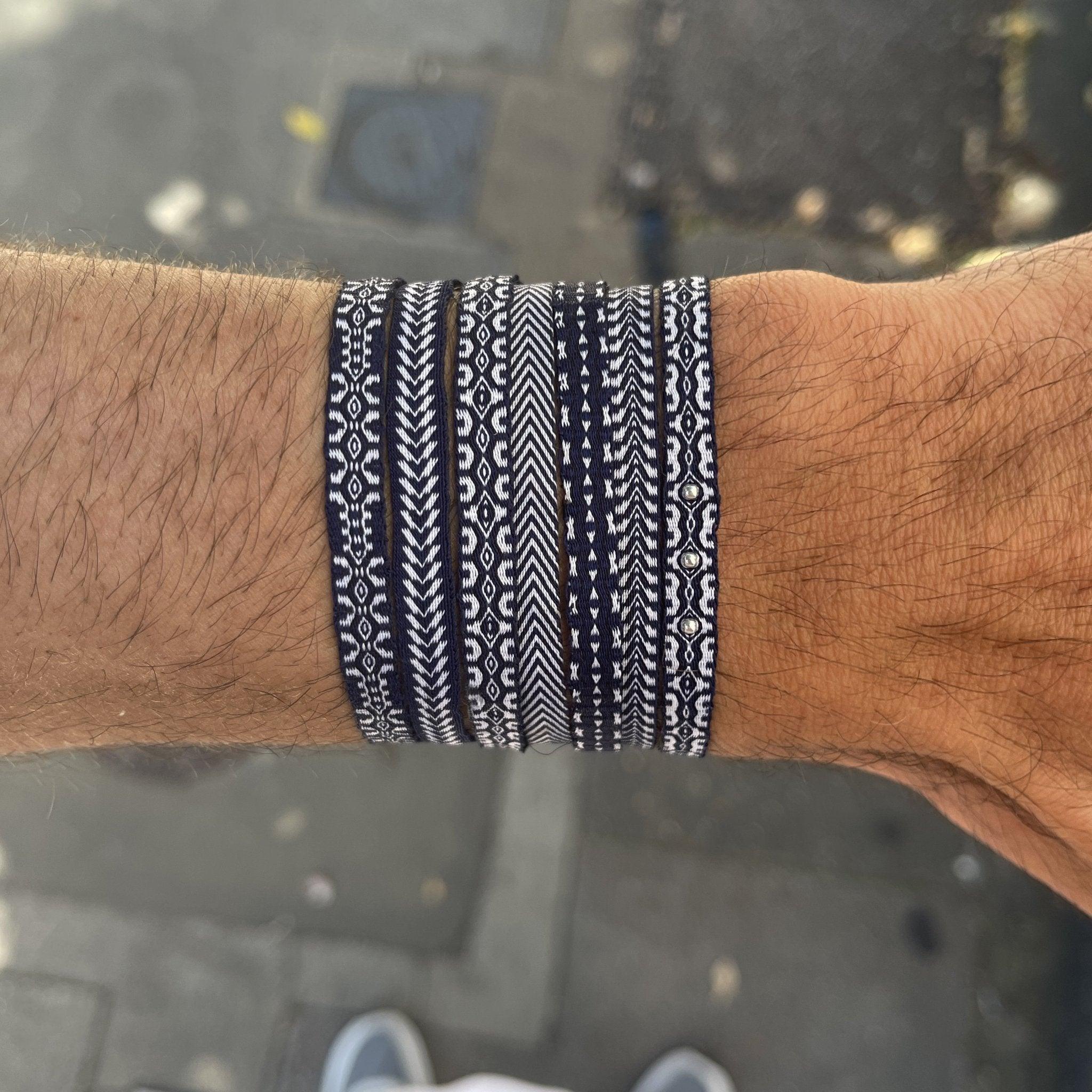 Handmade Purnama Bracelet 89 (Navy Blue/White) - Image 2