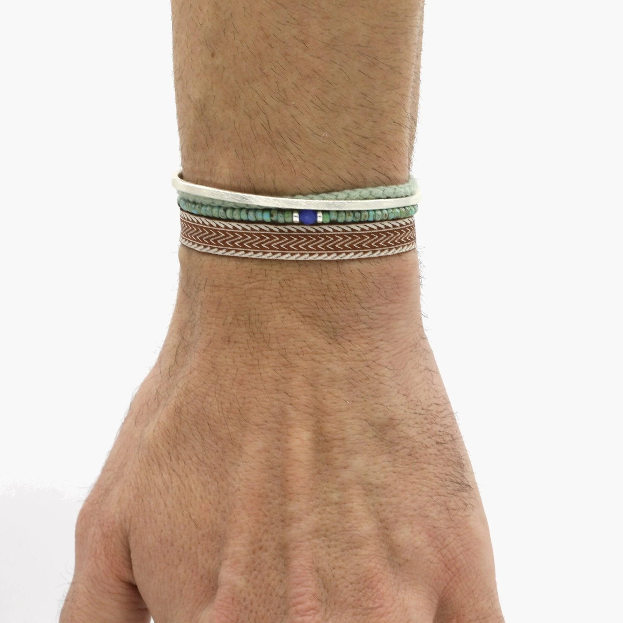 Handmade Purnama Bracelet (Cream/Brown) - Image 2